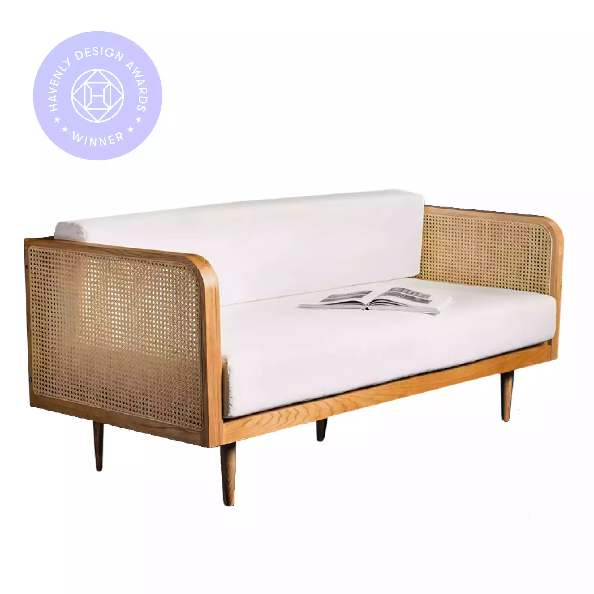 Fillmore Cane Daybed, Ivory Linen
