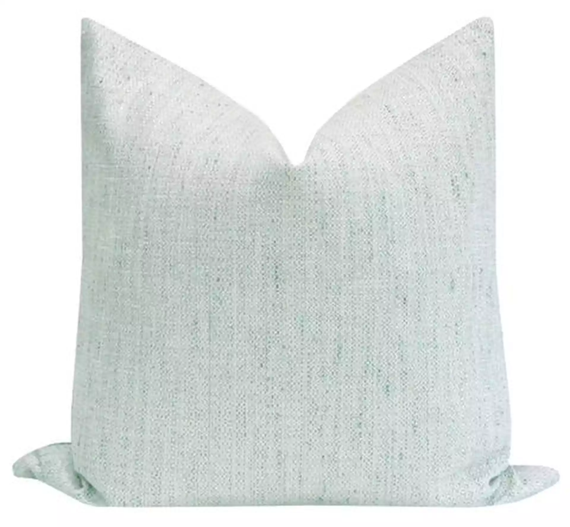 Metallic Linen Pillow Cover, Spa Blue, 18x18''