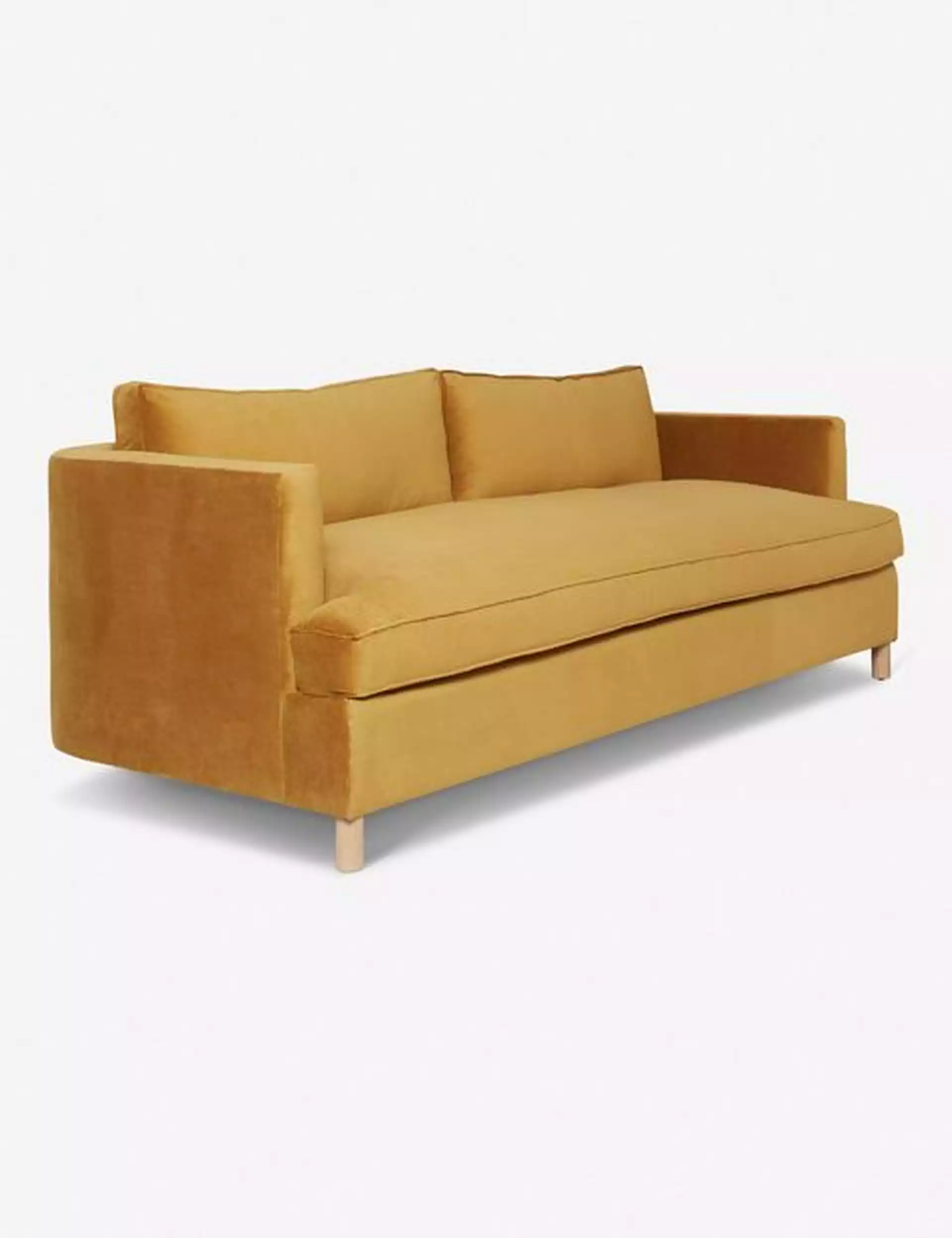 Belmont Velvet Sofa, Goldenrod By Ginny Macdonald 7'