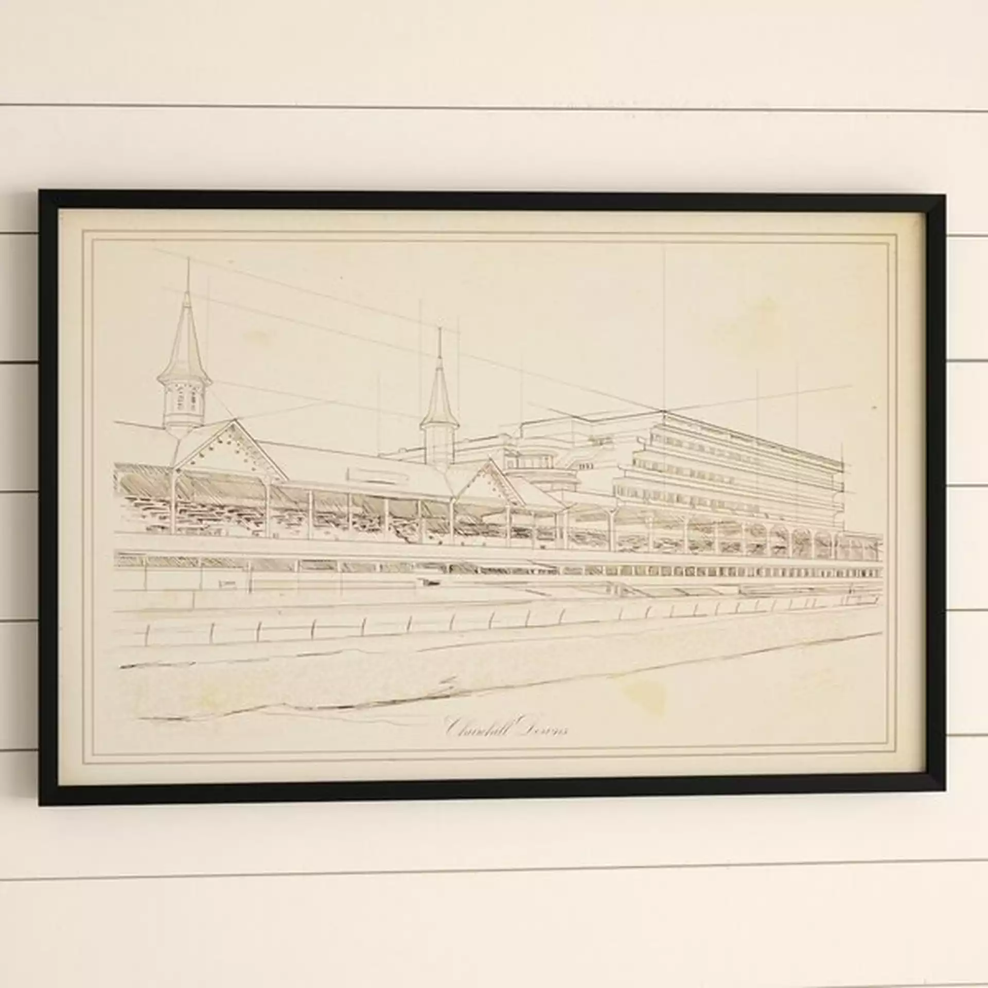 'Churchill Downs' Picture Frame Drawing Print