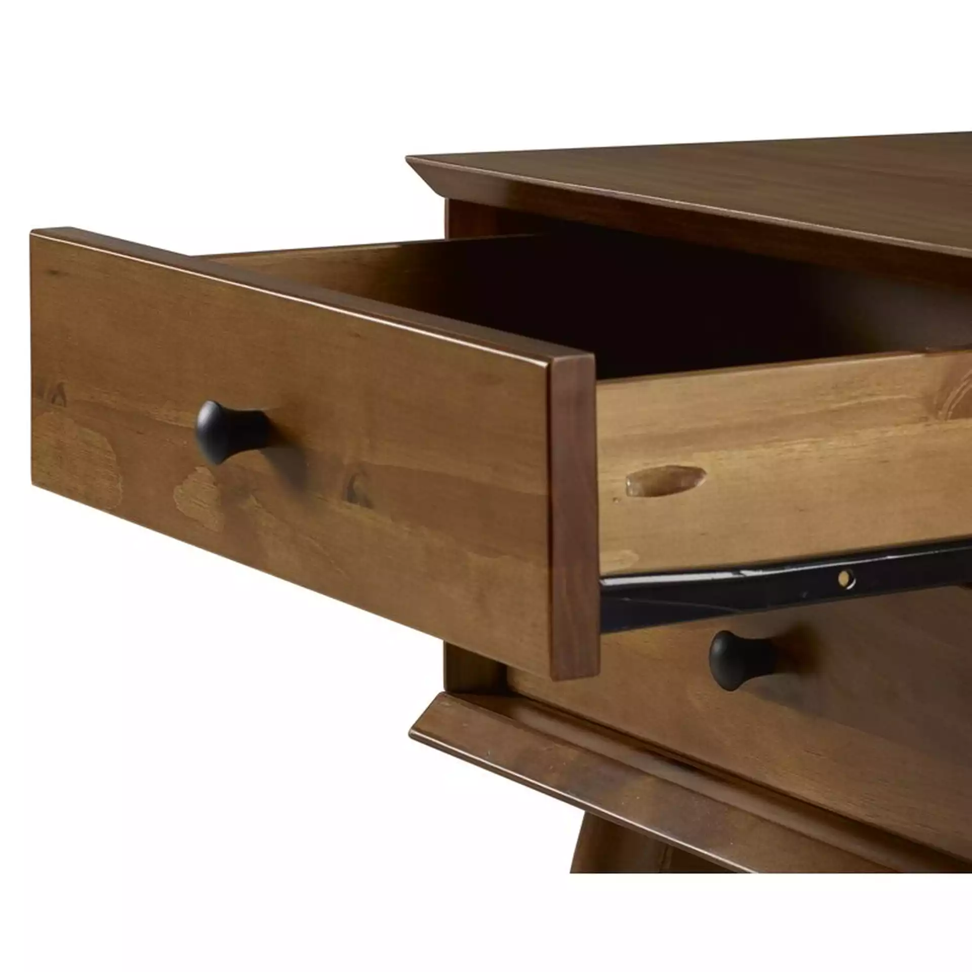 Grady 2-Drawer Solid Wood Nightstand, Castanho