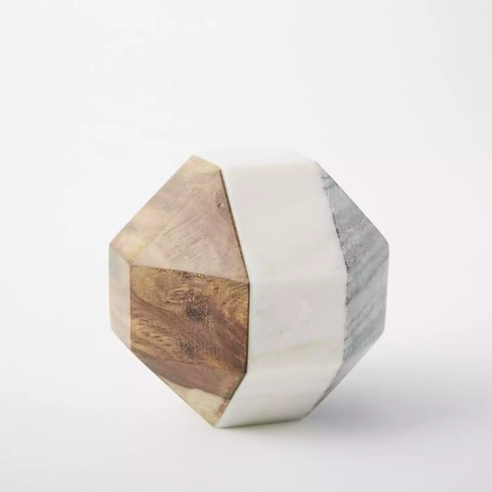 Marble & Wood Object, Small Octahedron