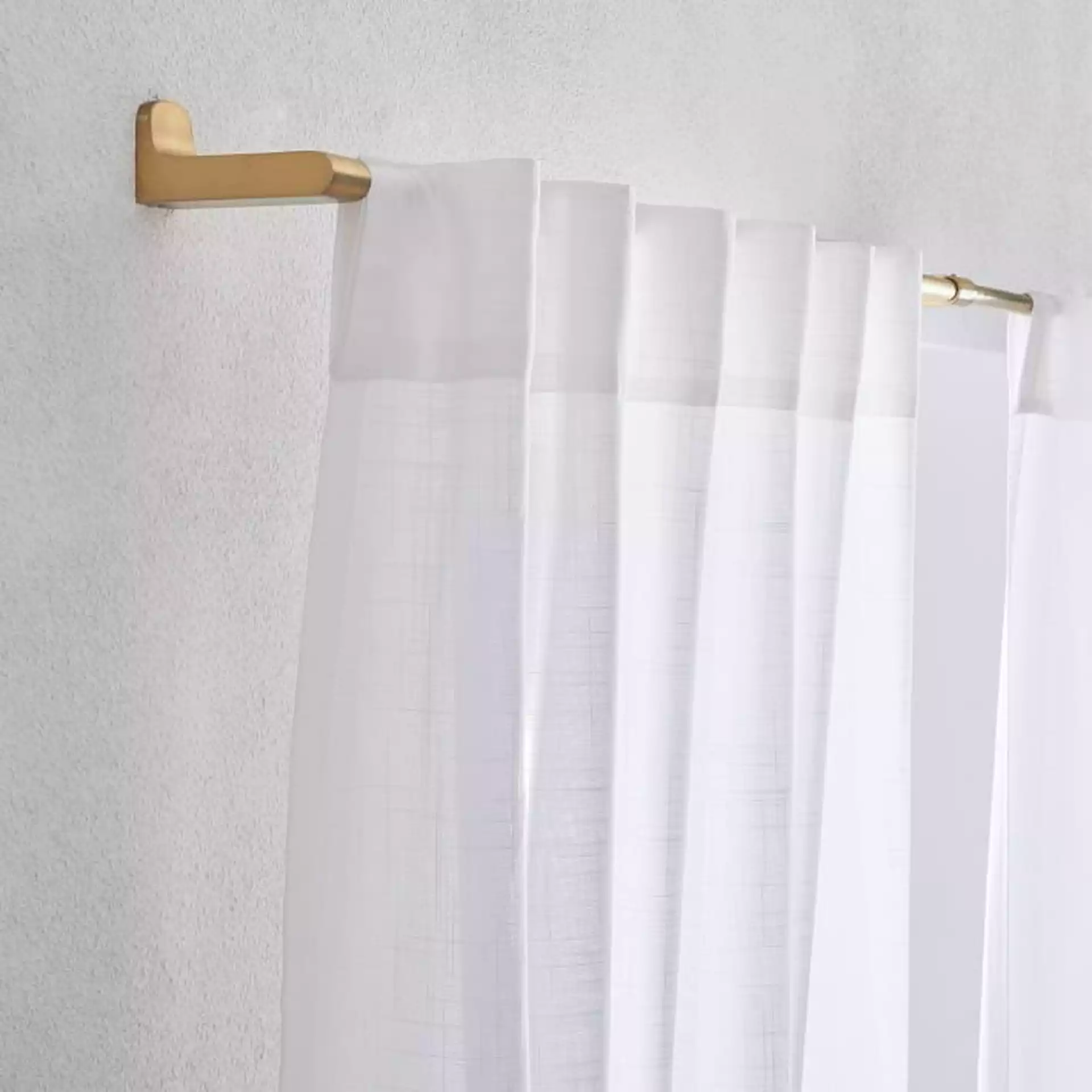 Sheer Crosshatch Curtain, White, 48"x84", Set of 2