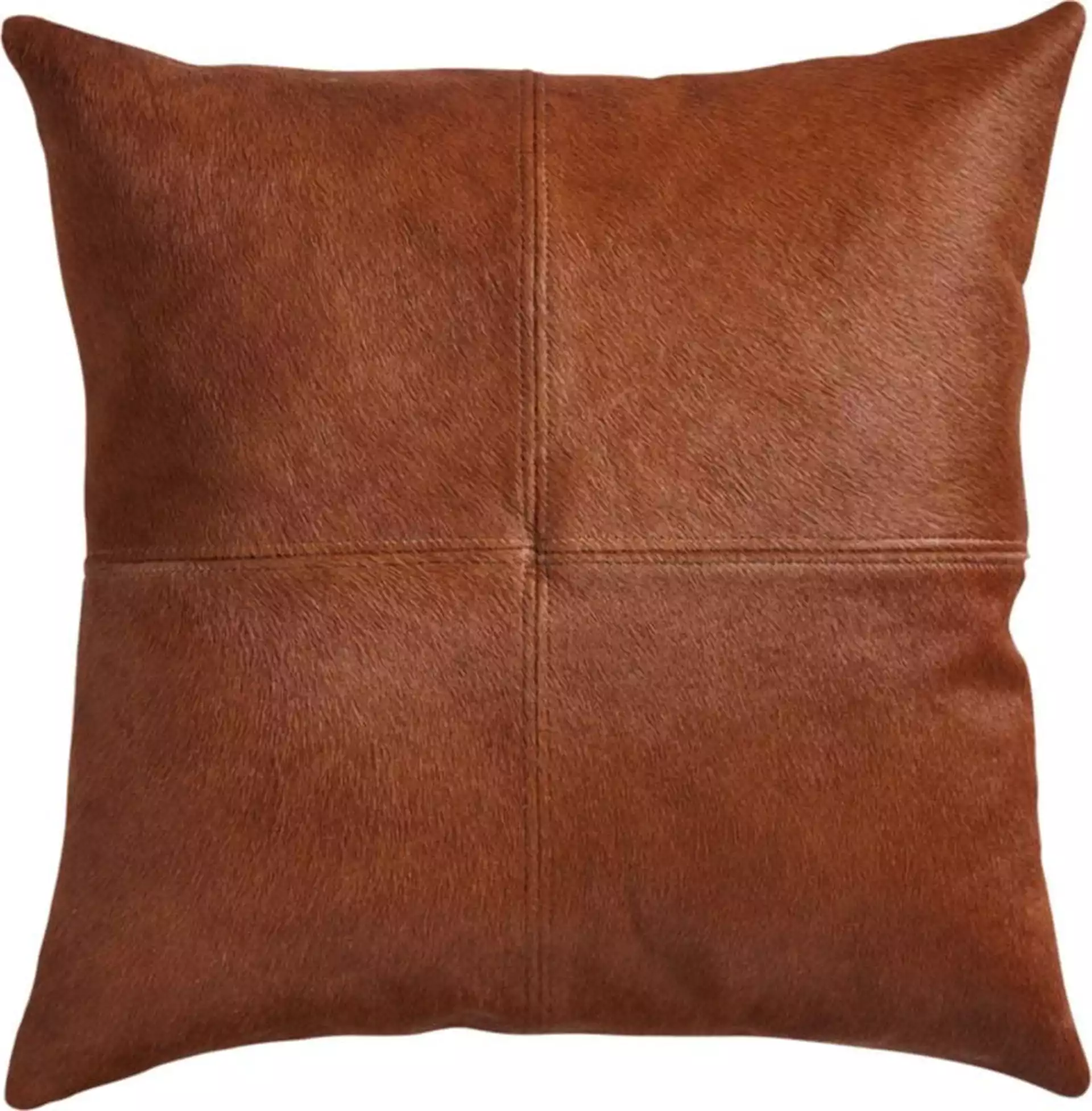 18" Light Brown Cowhide Pillow with Down-Alternative Insert