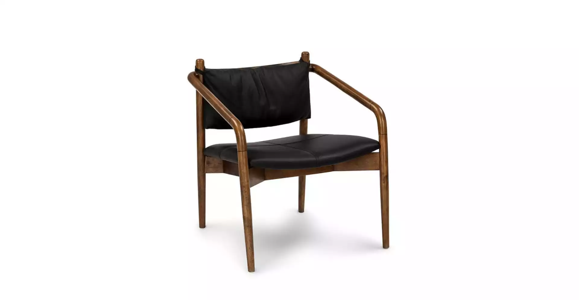 Lento Lounge Chair, Black Leather
