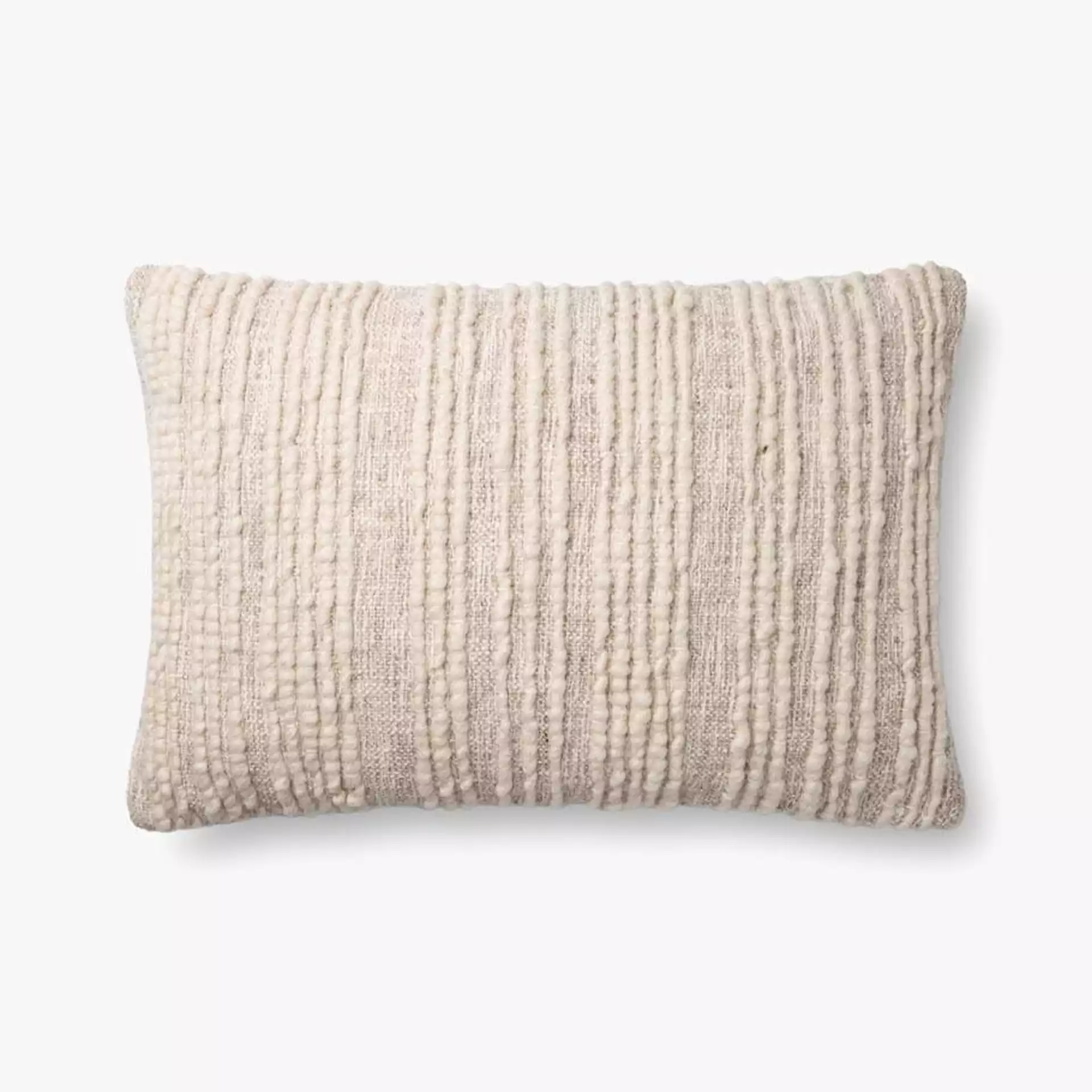 Textured Lumbar Throw Pillow, Beige, 26" x 16"