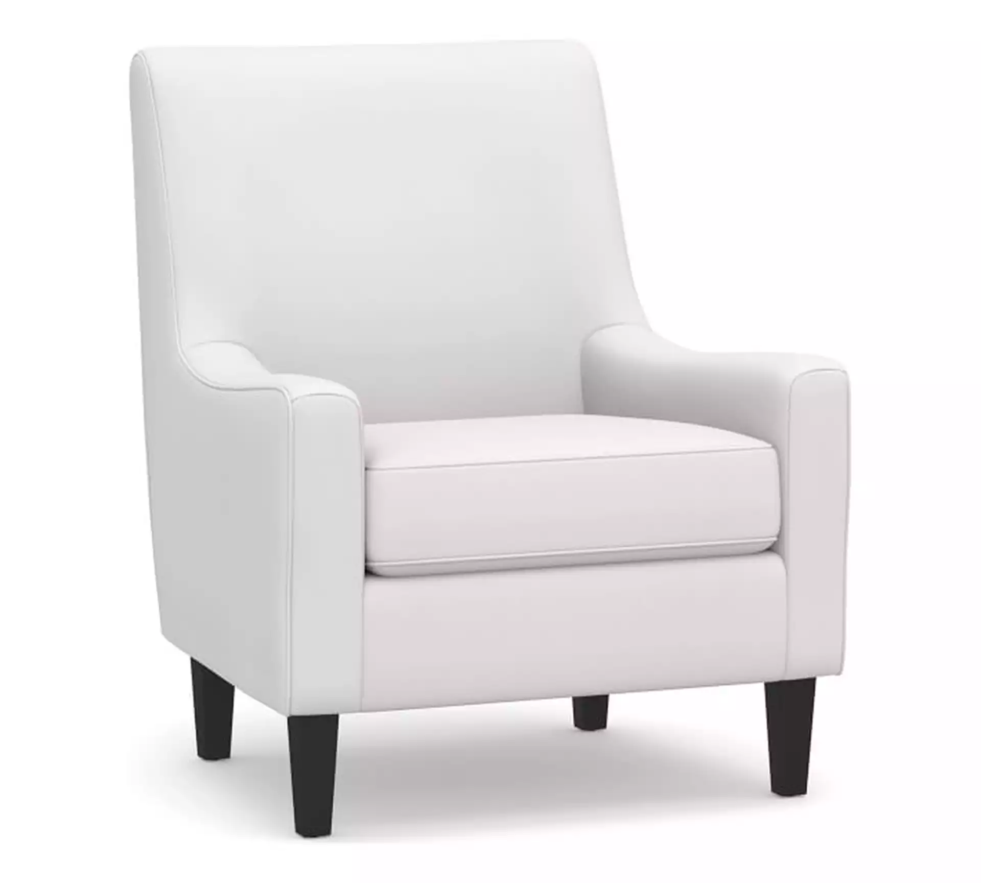 SoMa Isaac Upholstered Armchair, Polyester Wrapped Cushions, Twill White