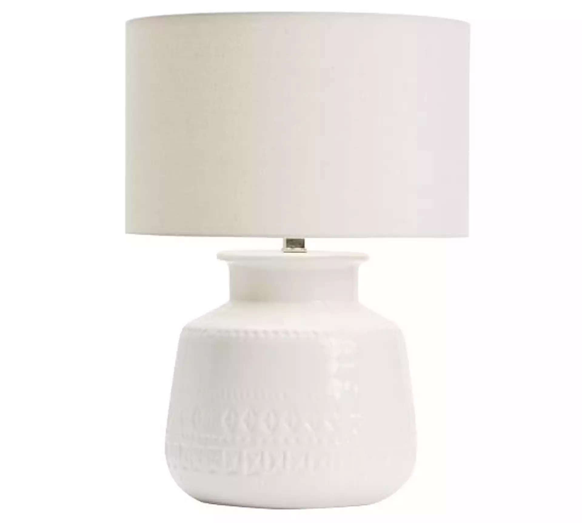 Jamie Young Emma Ceramic Round Table Lamp, White