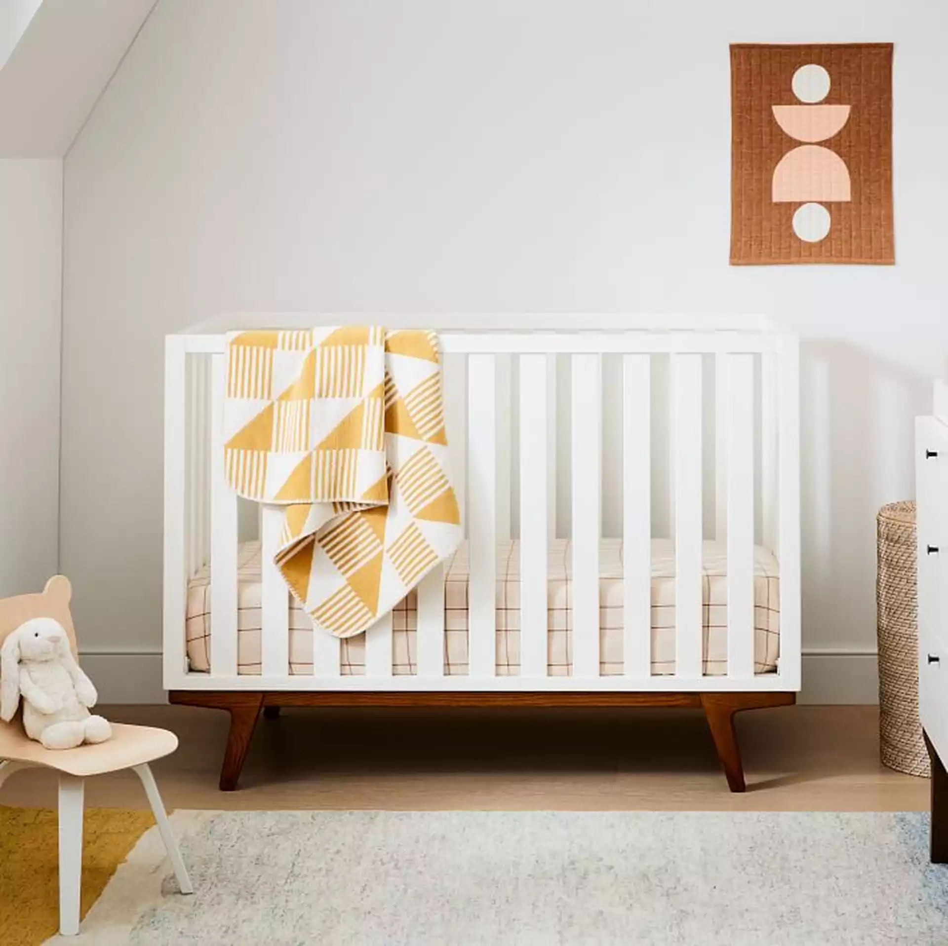 Modern Standard Crib and Lullaby Mattress Set, WE Kids