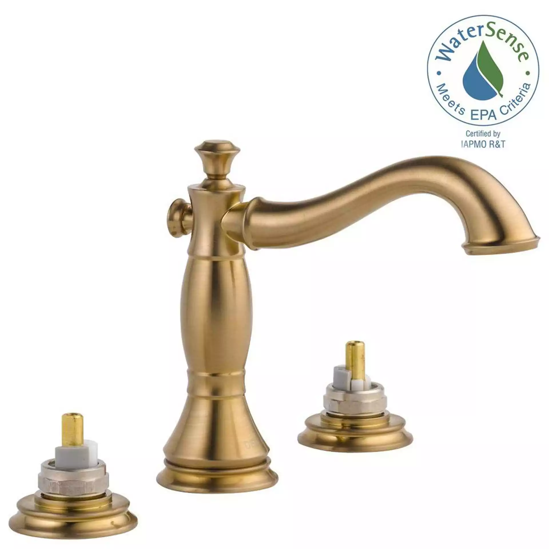Delta Cassidy 8 in. Widespread 2-Handle Bathroom Faucet with Metal Drain Assembly in Champagne Bronze (Handles Not Included)