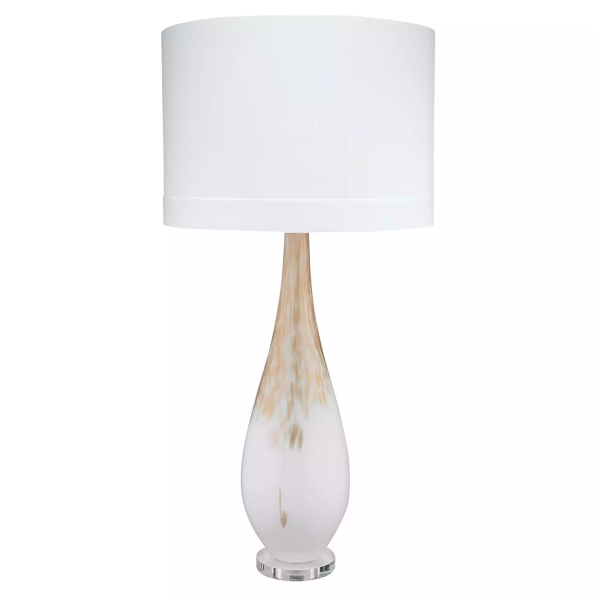 Maverick Modern Classic White Gold Ombre Glass Table Lamp