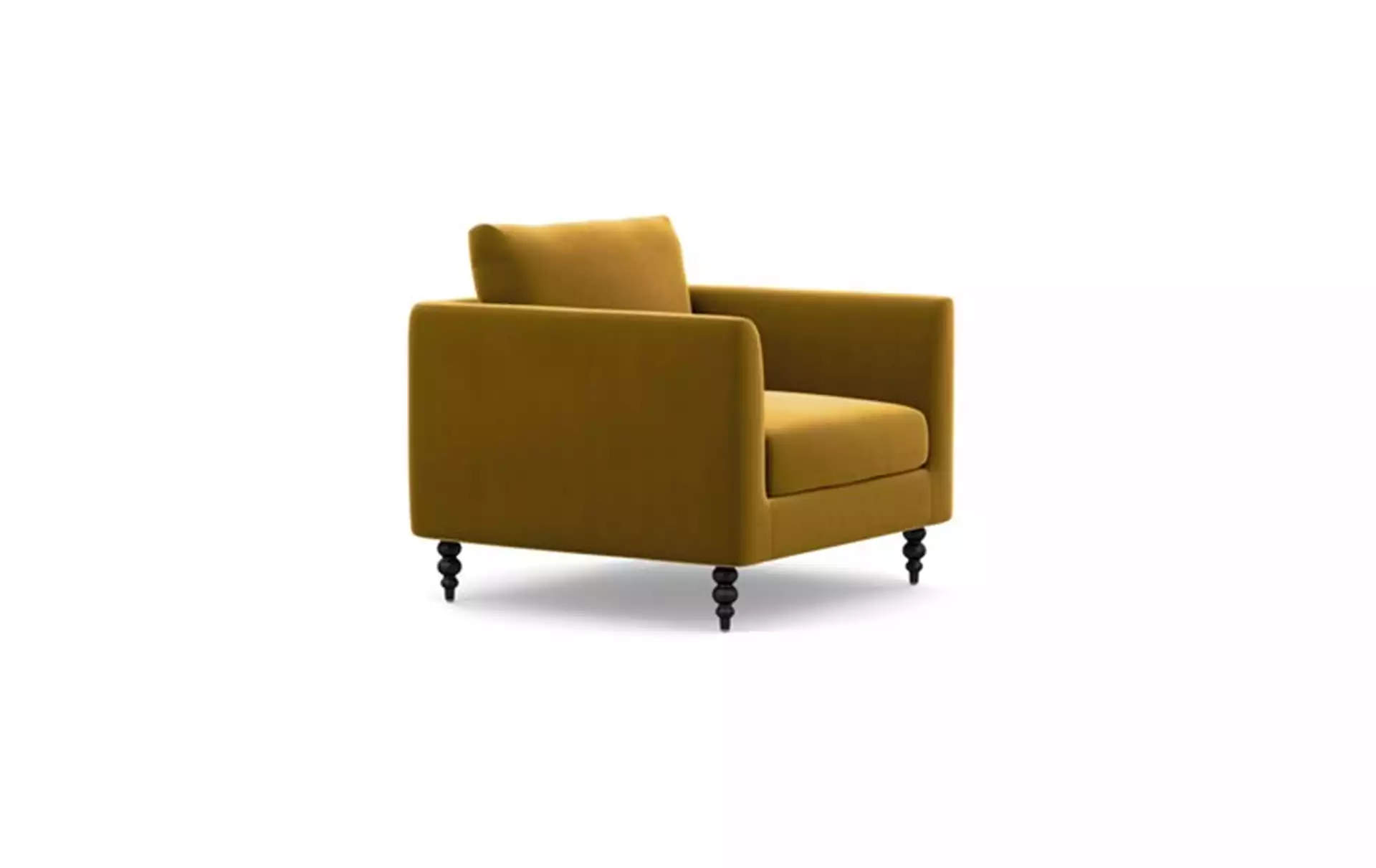 Owens Accent Chair with Yellow Citrine Fabric and Matte Black legs