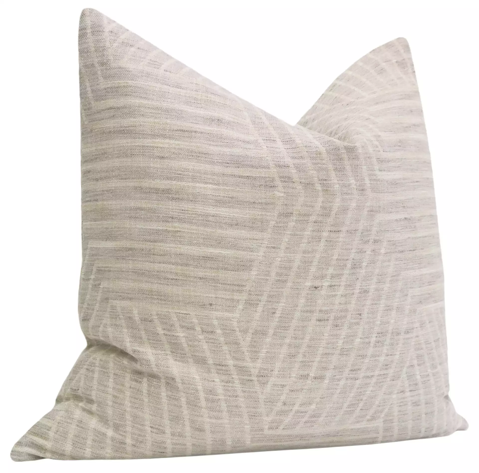 Labyrinth Linen Pillow Cover, Oyster, 18" x 18"