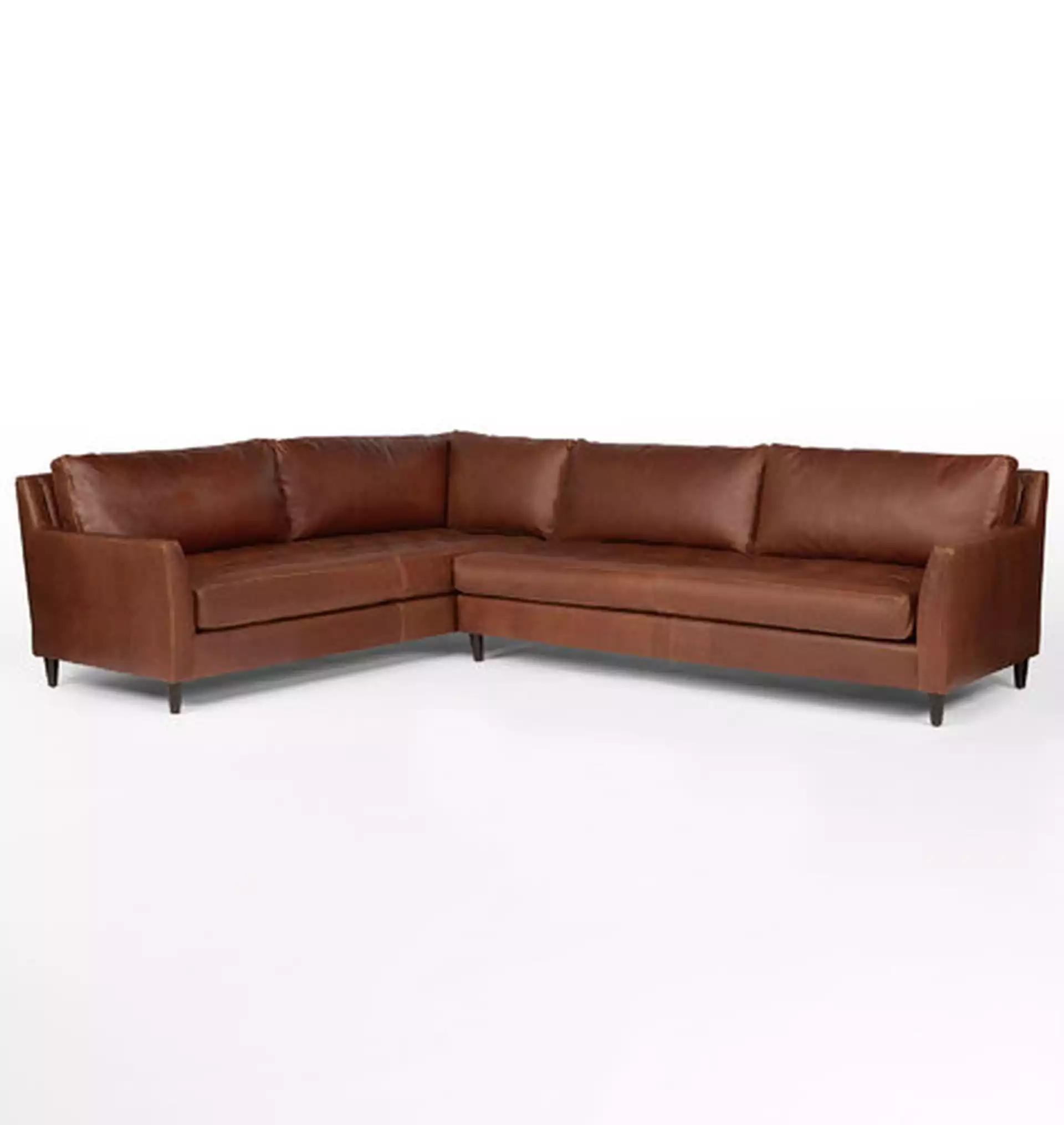Hastings Arm Sectional Leather Sofa, Pure Saddle