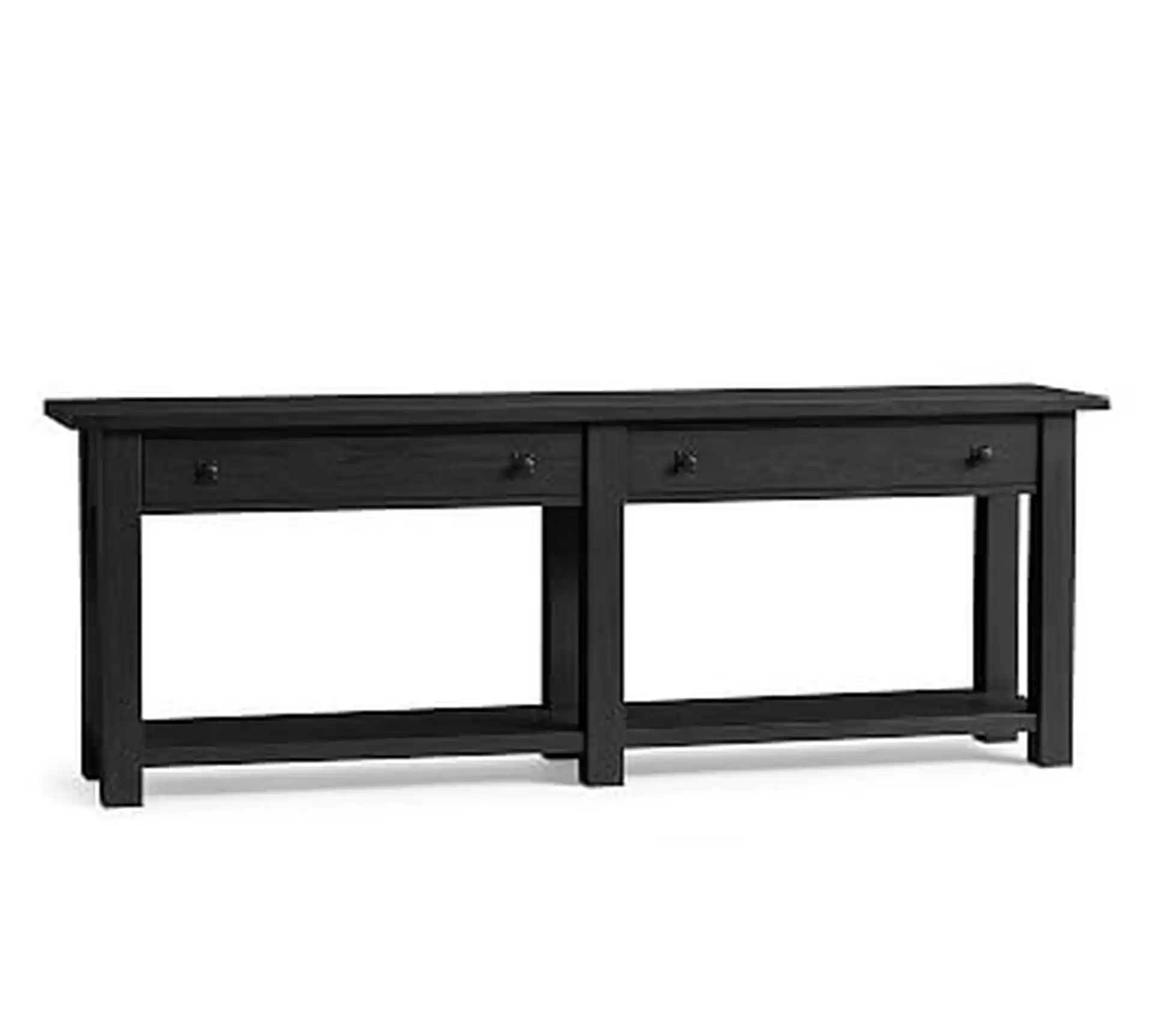 Benchwright Grand Console Table, Blackened Oak