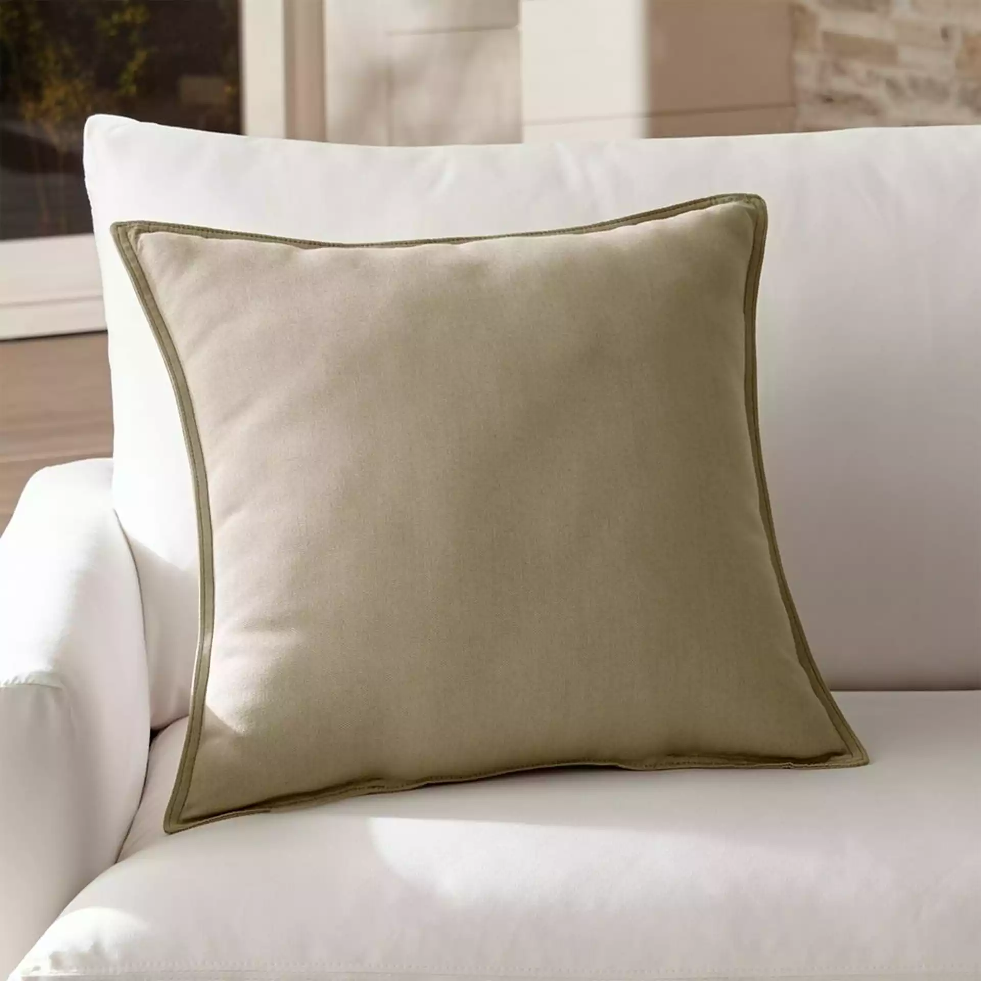 Sunbrella ® Canvas Stone 20" Sq. Outdoor Pillow