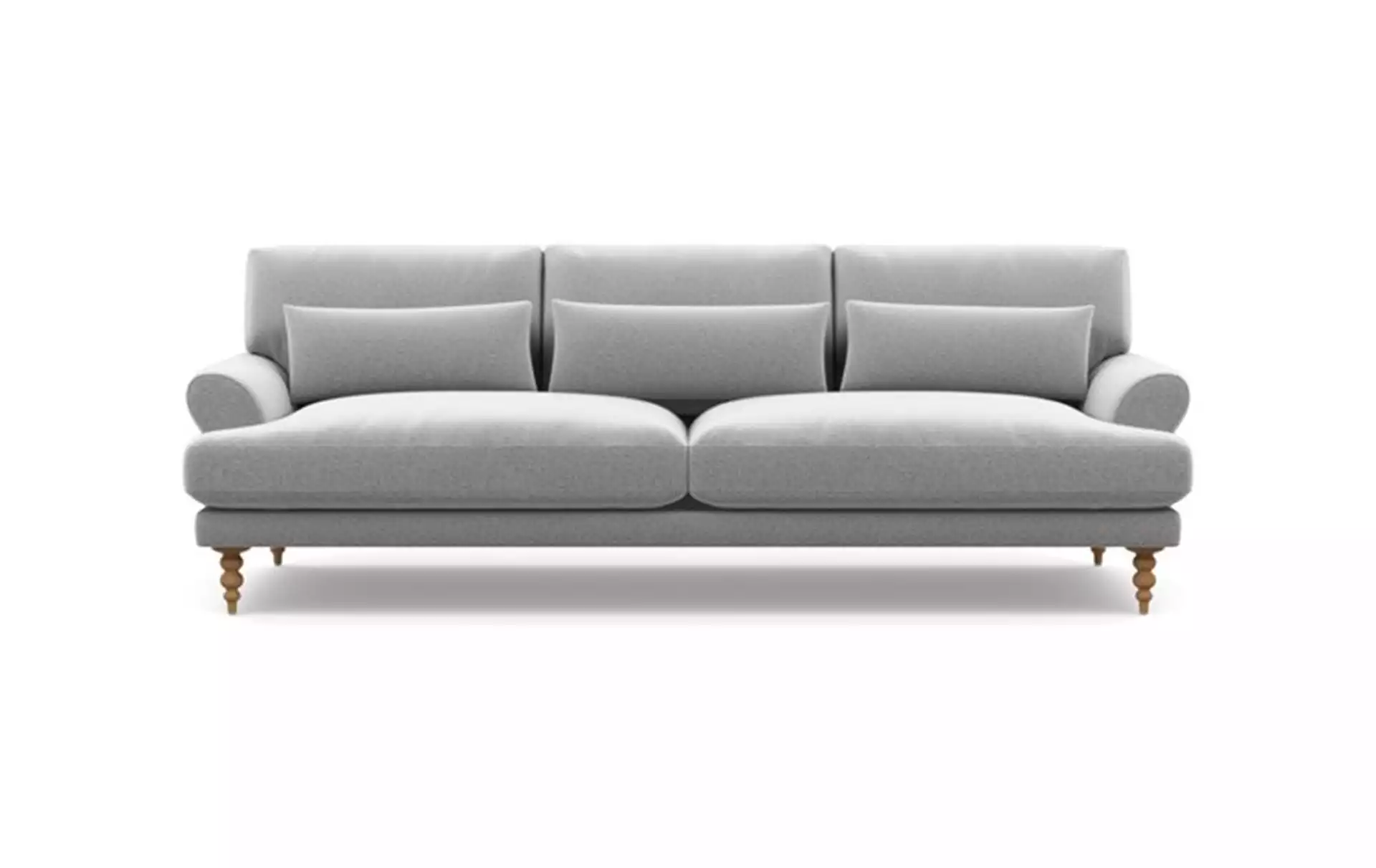 Maxwell Sofa with Grey Ash Fabric and Natural Oak legs