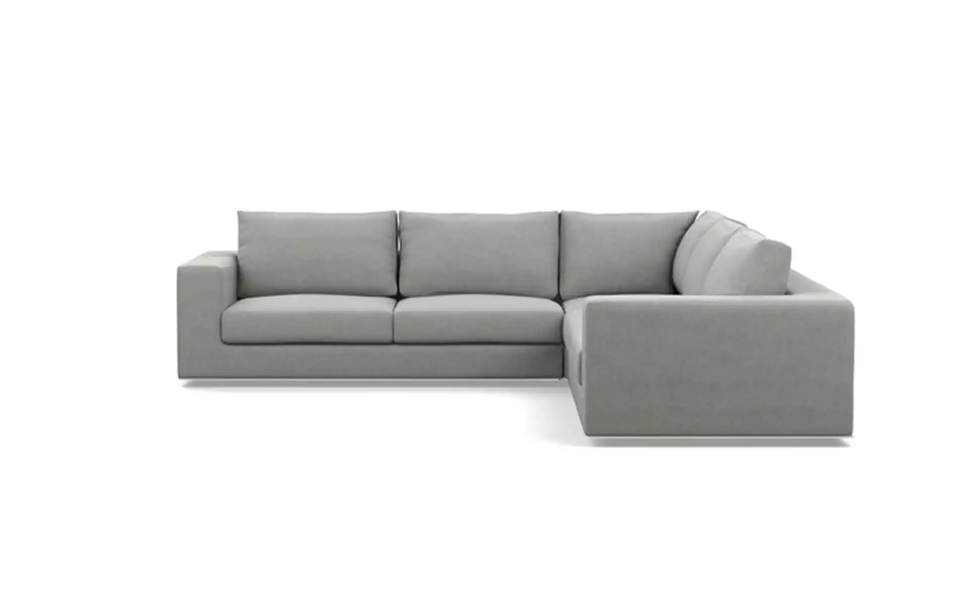 Walters Corner Sectional with Grey Ecru Fabric and down alt. cushions