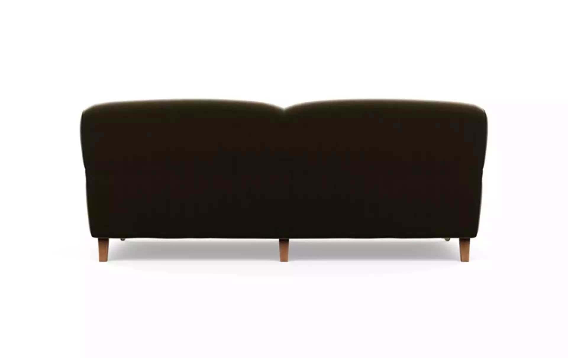 Rose by The Everygirl Sofa with Brown Quartz Fabric and Oiled Walnut with Brass Caster legs