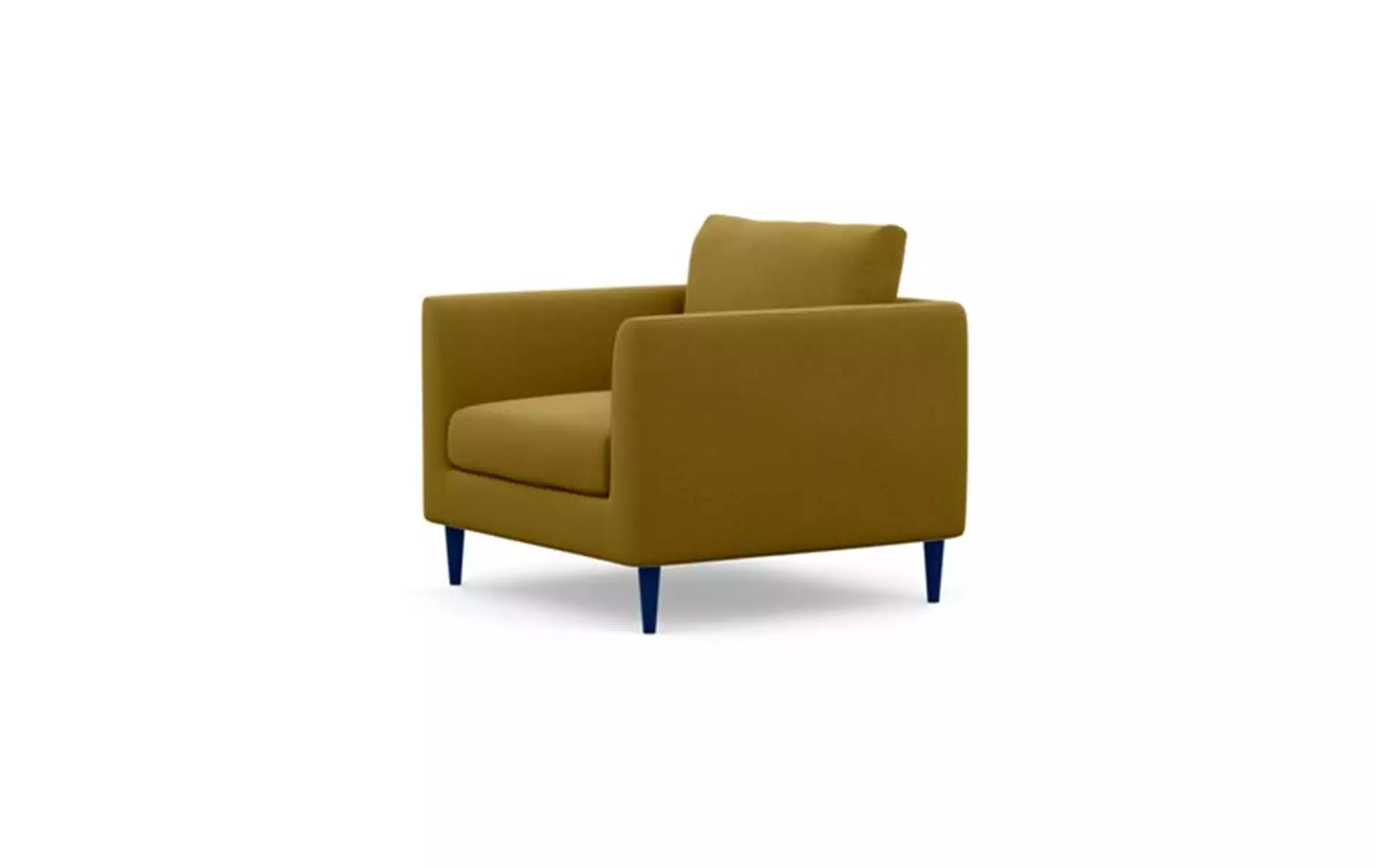 Owens Accent Chair with Yellow Yarrow Fabric and Matte Indigo legs