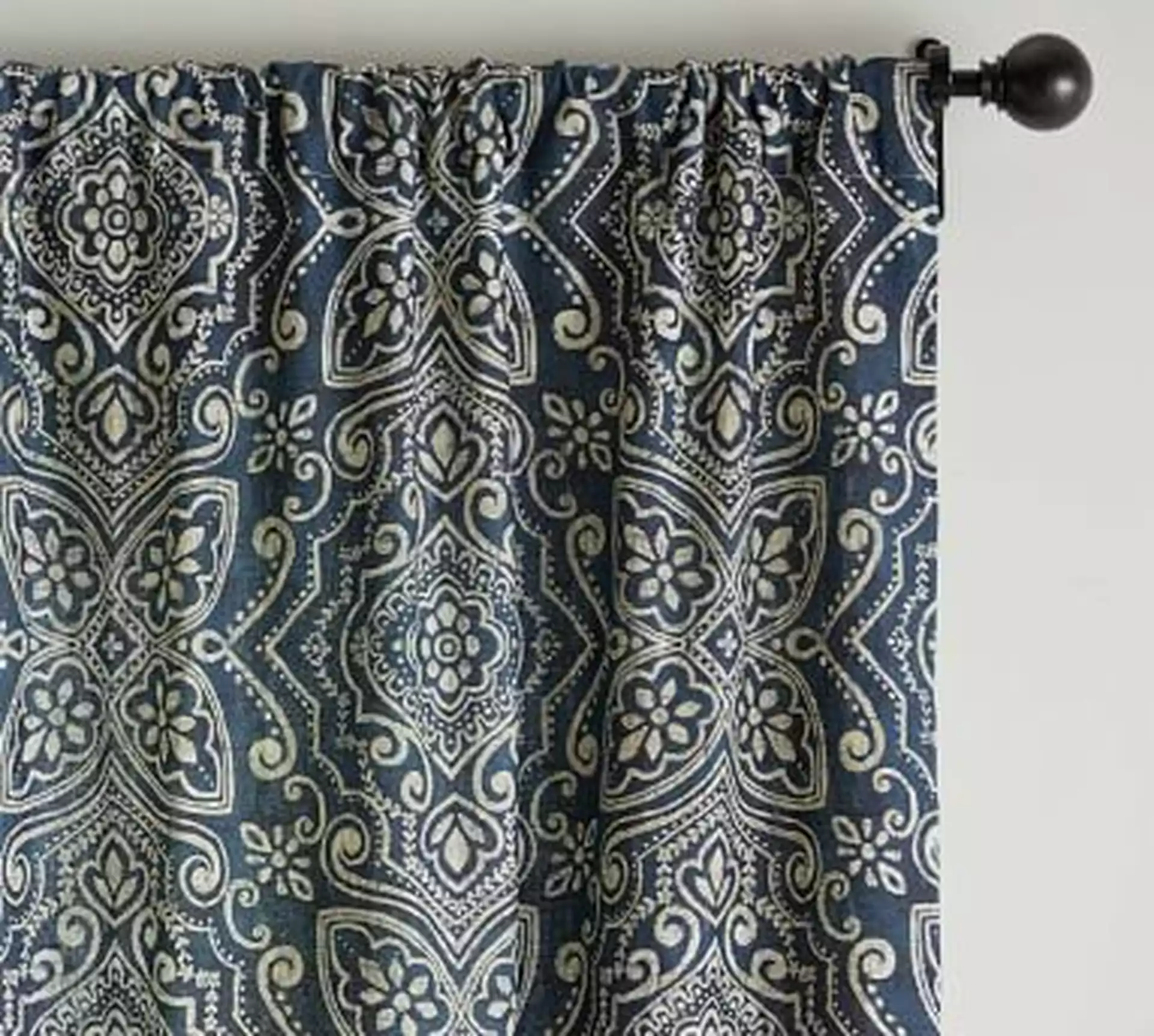 Emina Print Blackout Curtain, Blue Multi, 96 x 50"