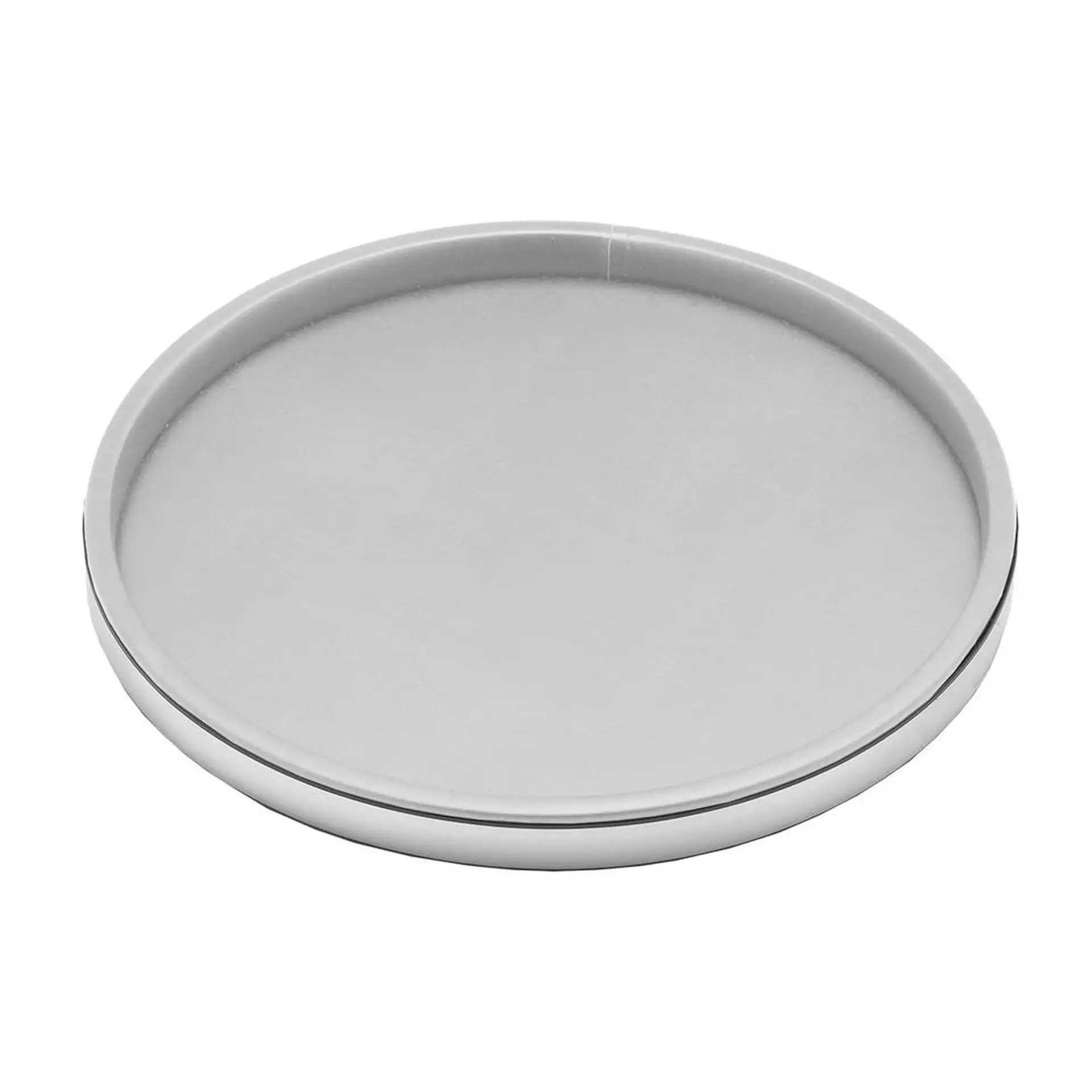 Sophisticates 14 in. Round Serving Tray in White and Brushed Chrome