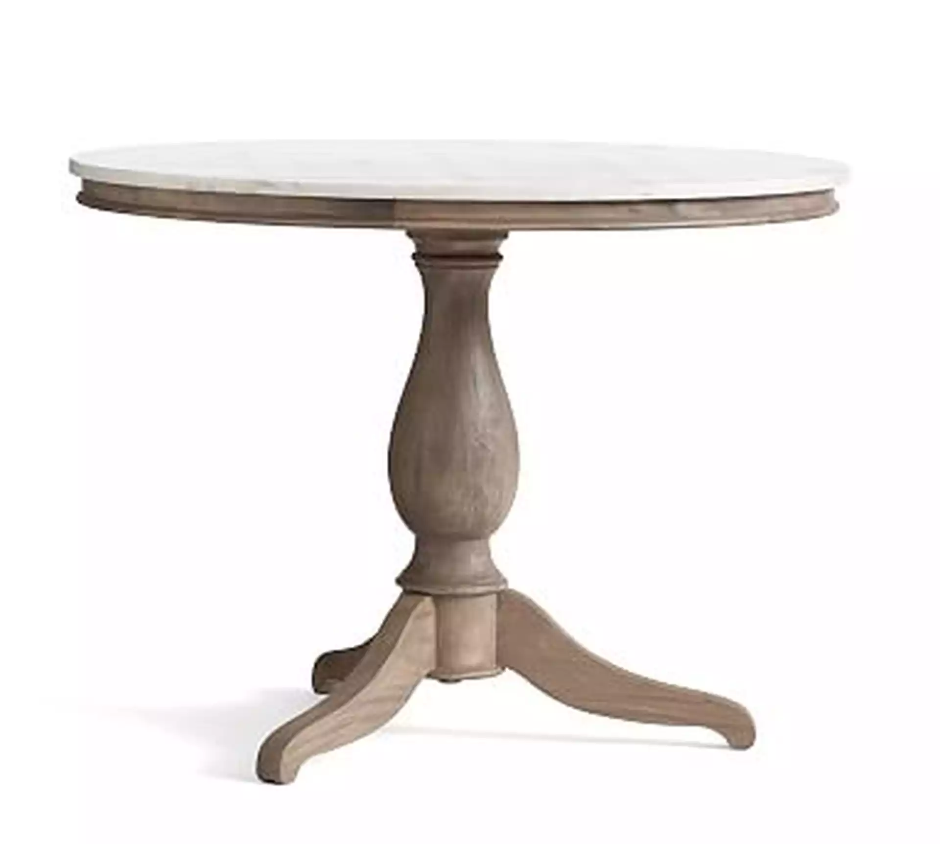 Alexandra Marble Pedestal Table , Gray