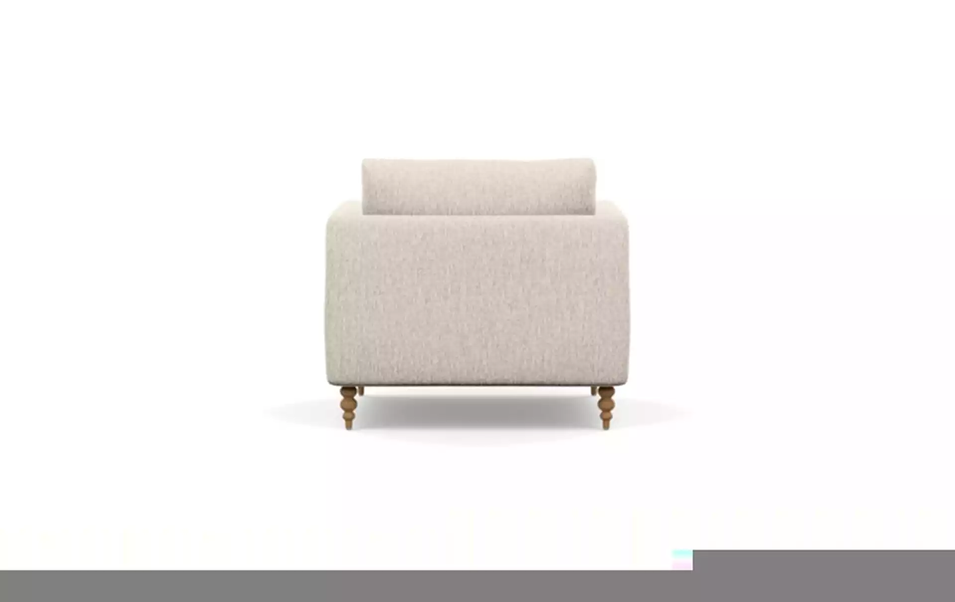 Owens Accent Chair with Beige Wheat Fabric and Natural Oak legs