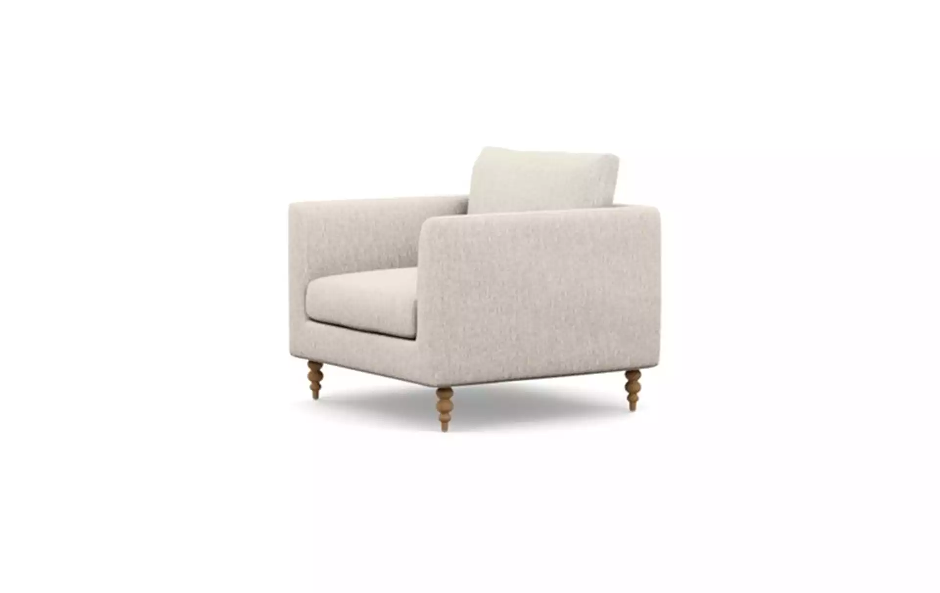 Owens Accent Chair with Beige Wheat Fabric and Natural Oak legs