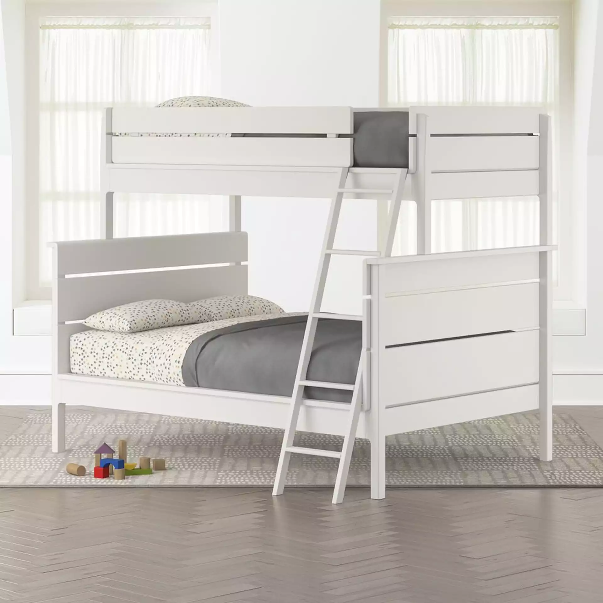 Wrightwood White Twin-Over-Full Bunk Bed