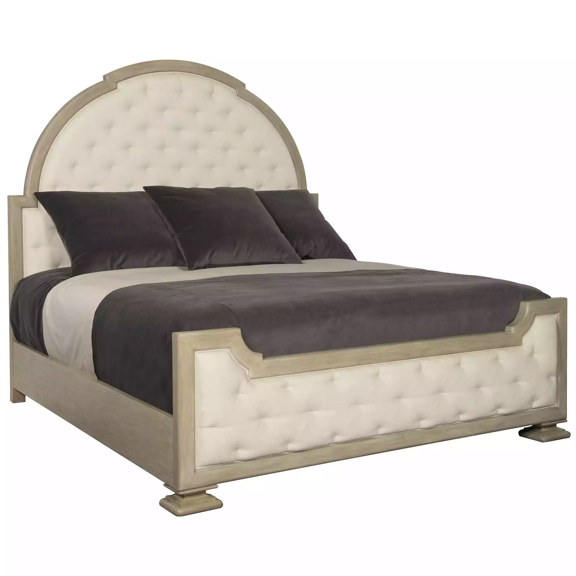 Sarabeth Modern French Tufted Upholstered Wood Bed - King
