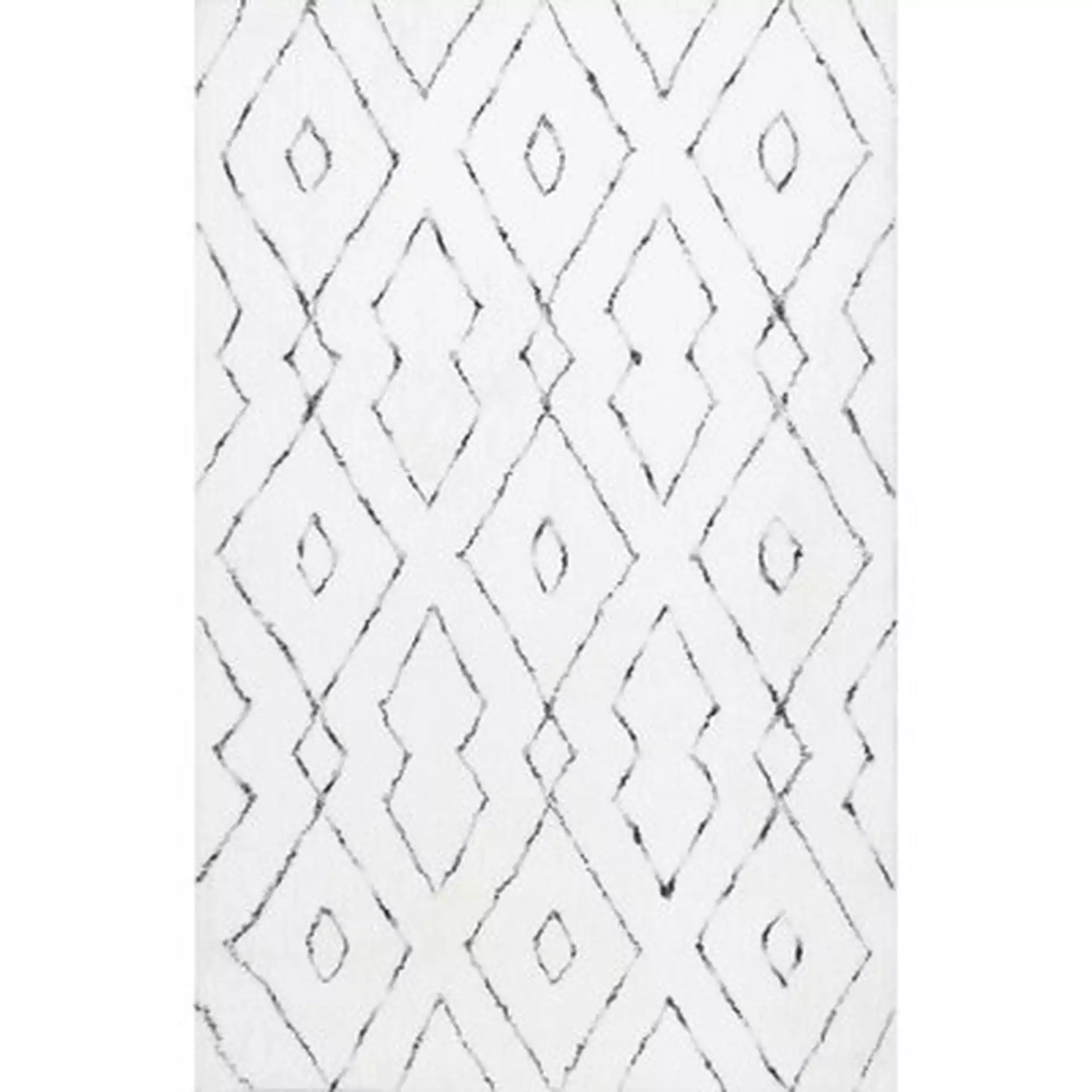 Peraza Hand-Tufted White Area Rug, 7'6" x 9'6"