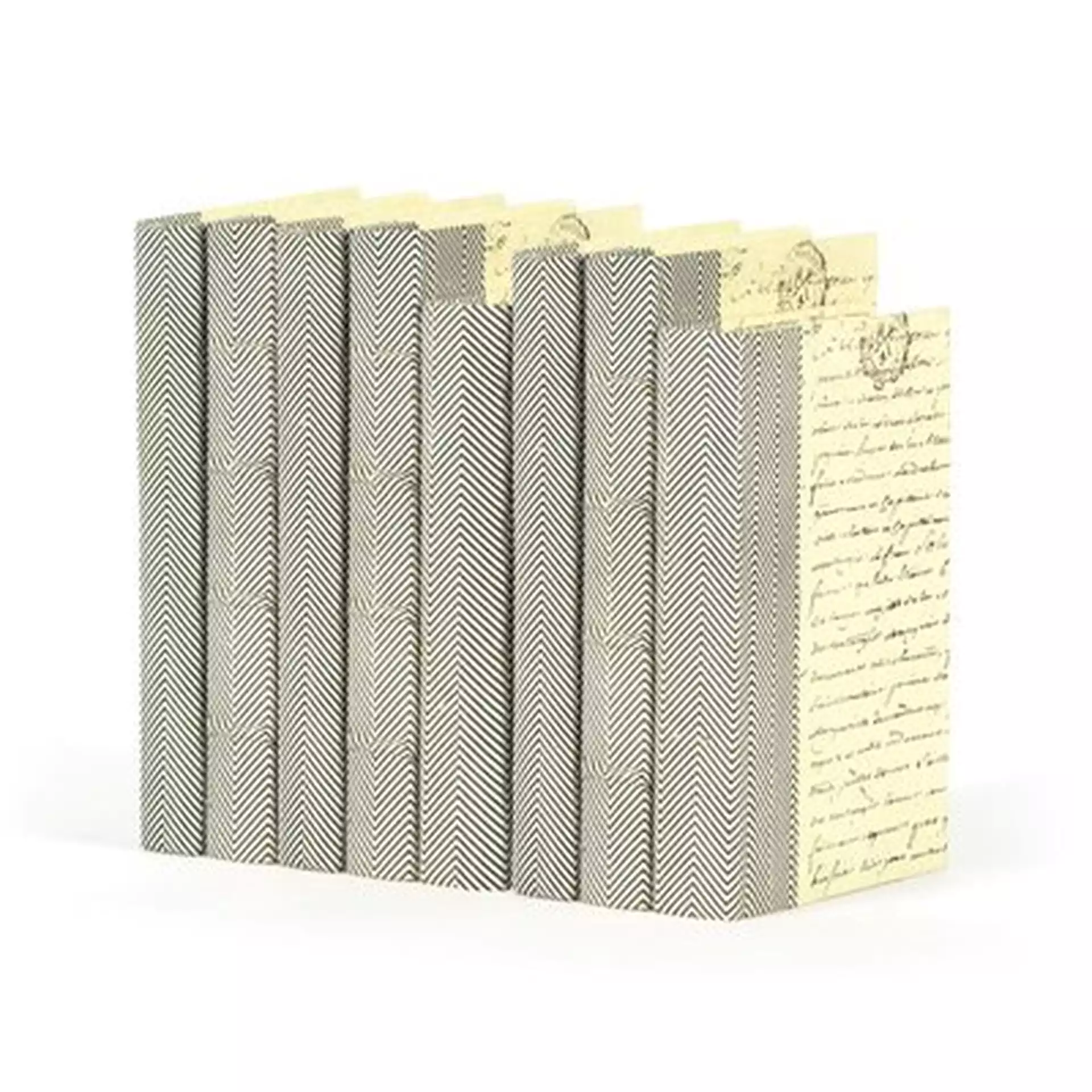 8 Piece Cream Chevron Texture Decorative Book Set