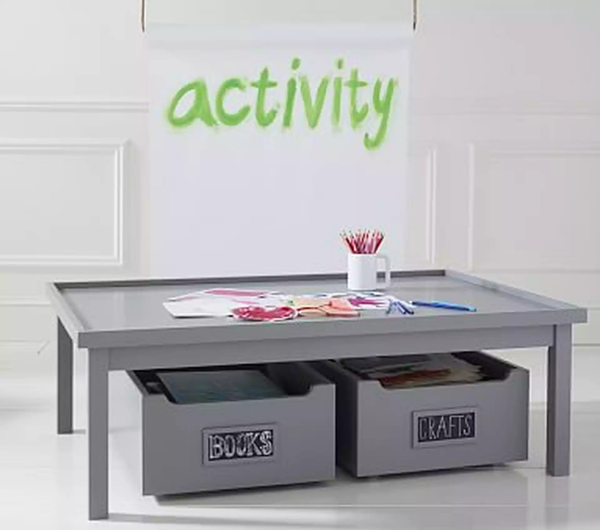 Carolina Activity Table with Low Legs, Charcoal