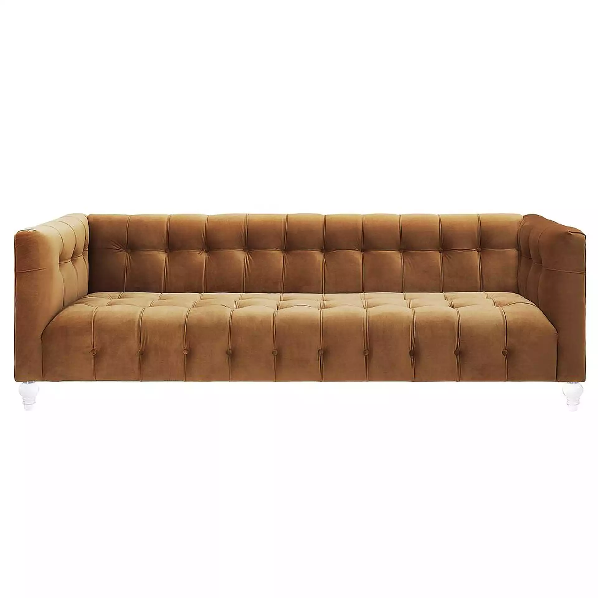 Bree Cognac Velvet Sofa