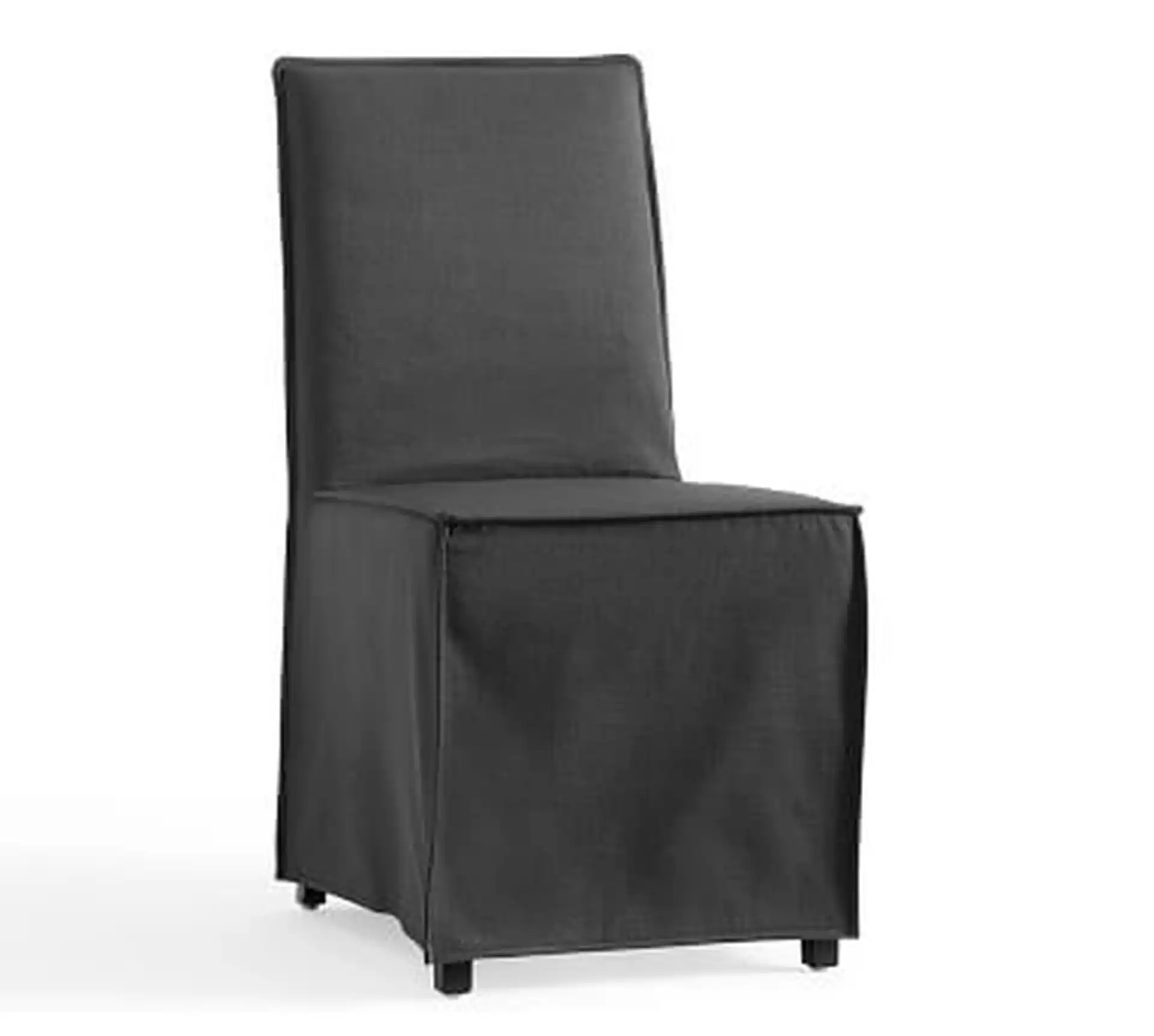 Carissa Slipcovered Dining Side Chair, Linen Weave Khaki