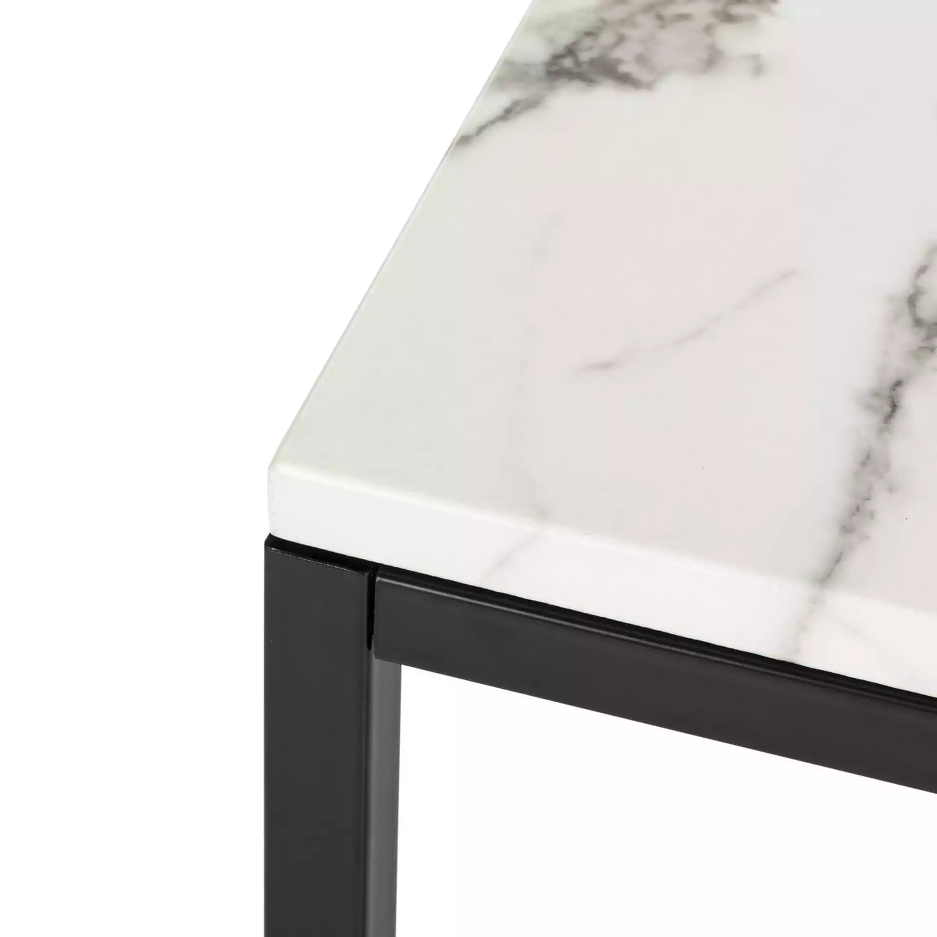 Baize Coffee Table, White & Gray Resin Marble