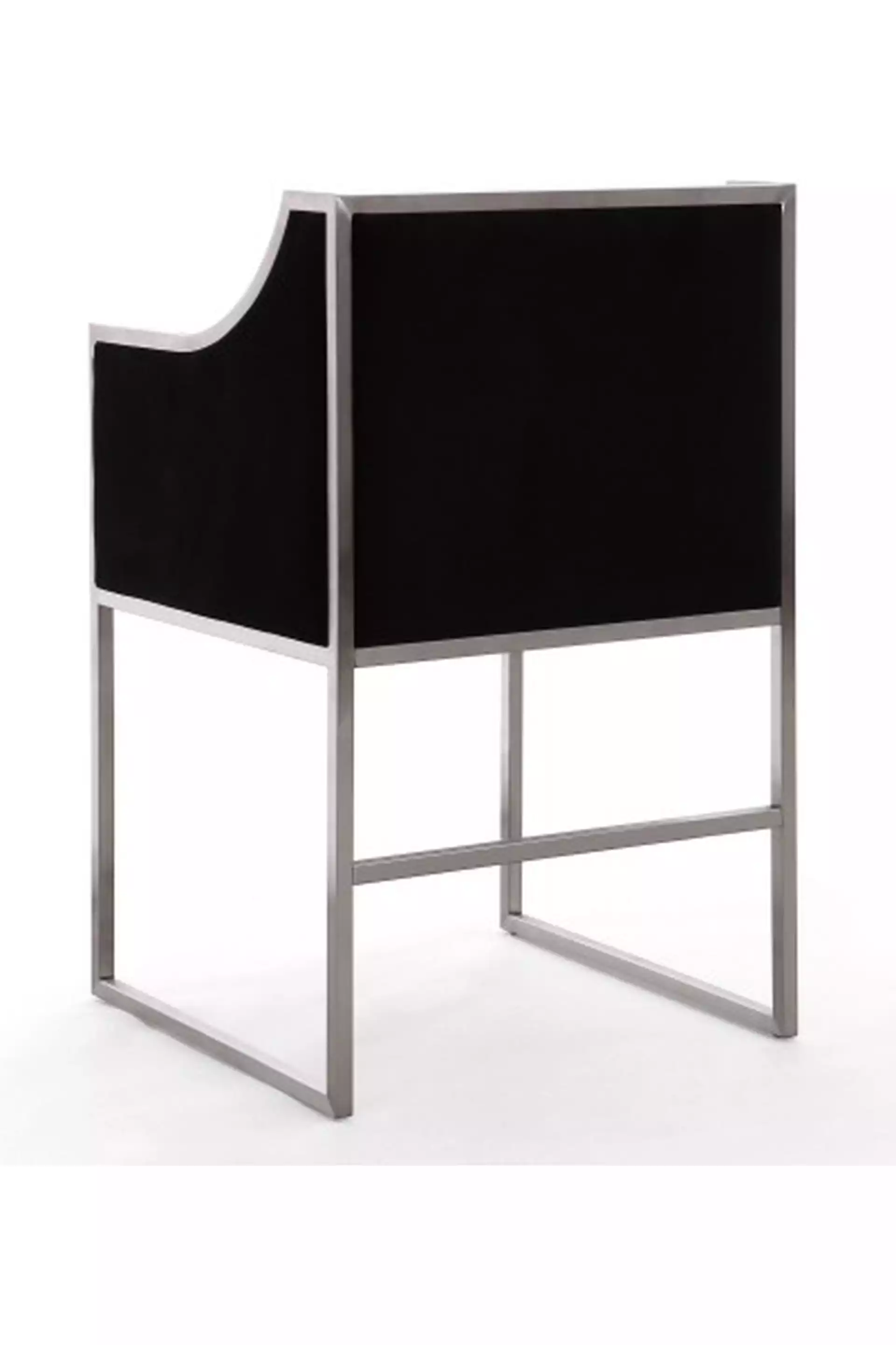 Atwell Black Velvet Silver Chair