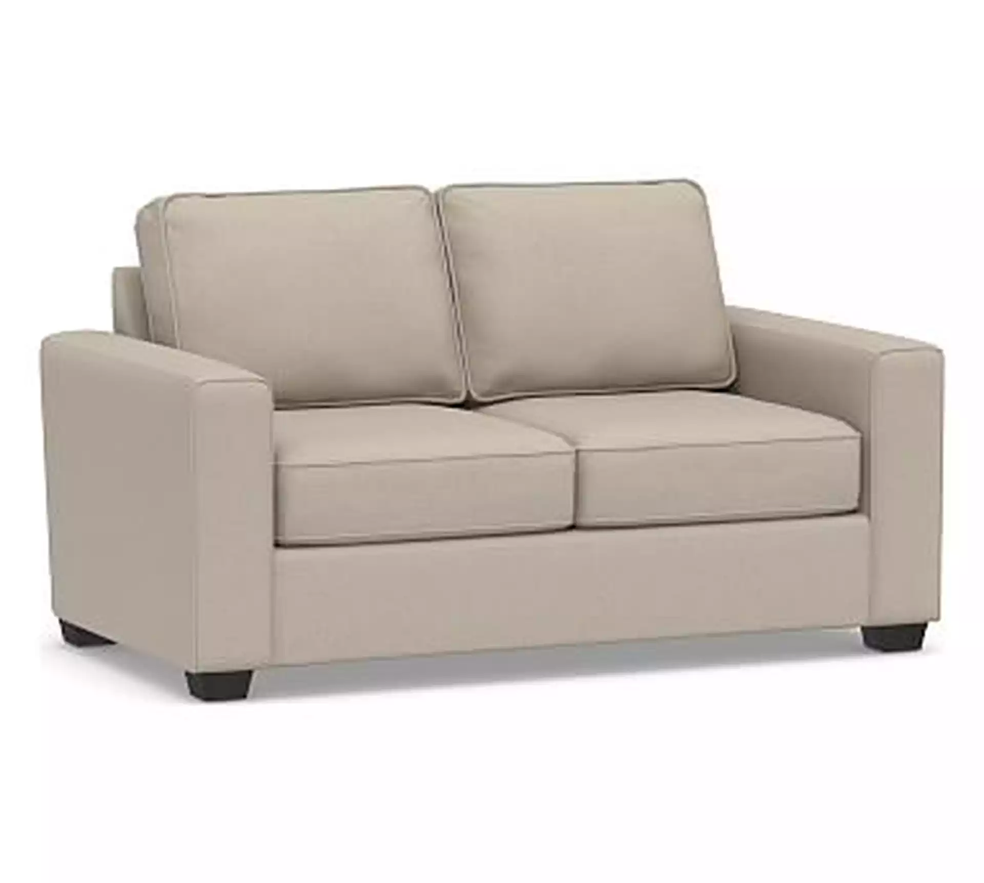 SoMa Fremont Square Arm Upholstered Sofa, Polyester Wrapped Cushions, Brushed Crossweave Natural