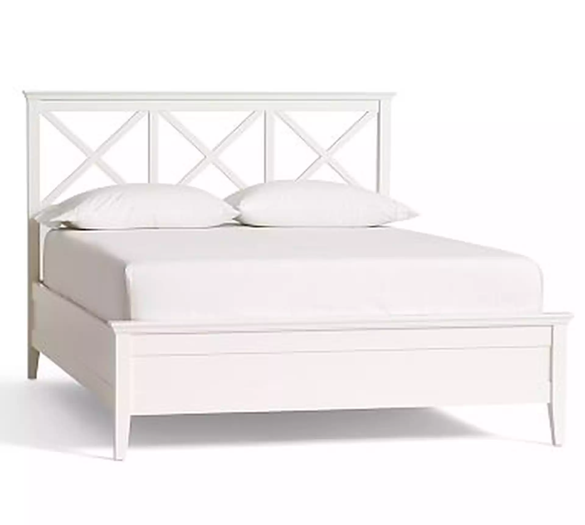 Clara Lattice Bed, Full, Sky White