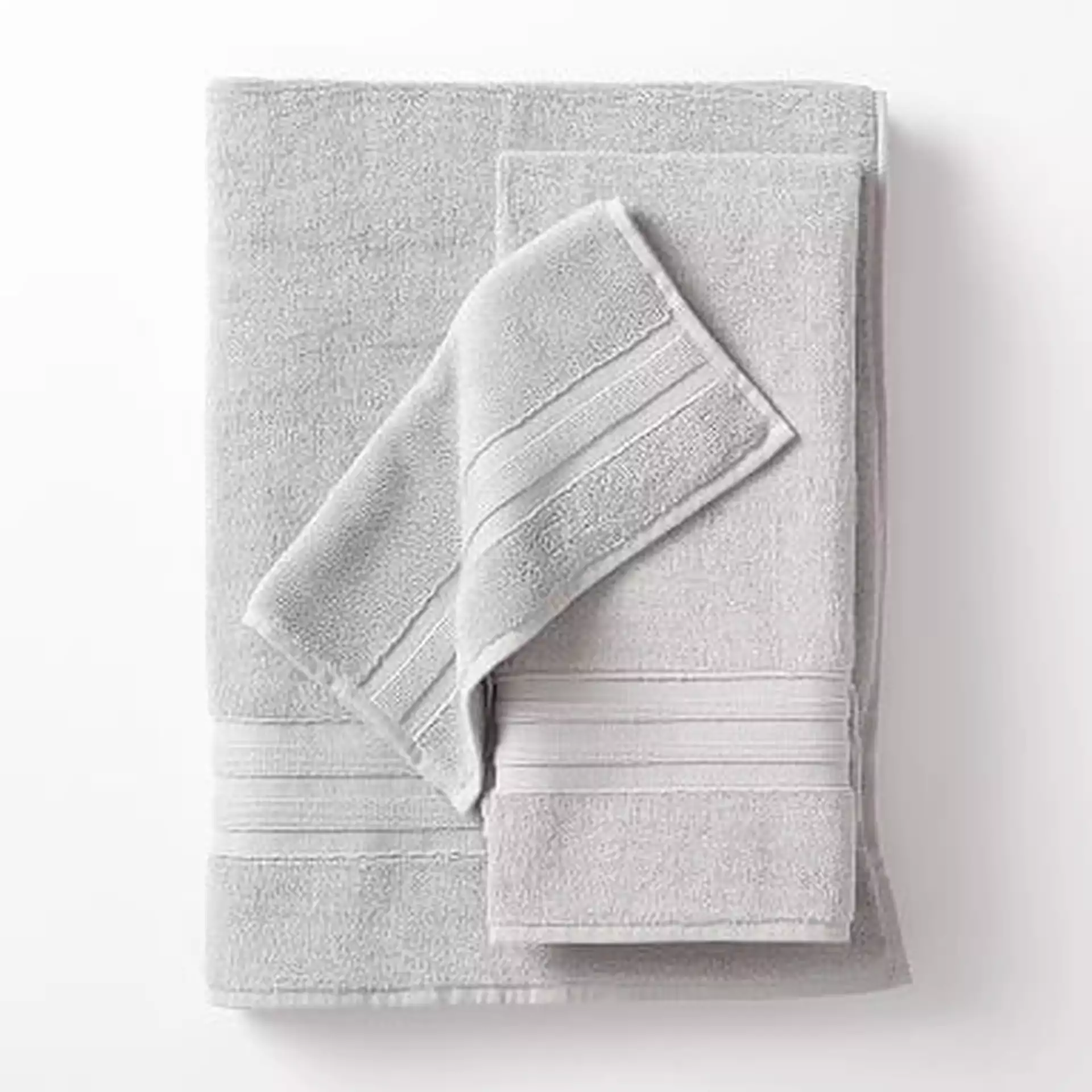 Everyday Essential Towels, Light Gray, Set of 3
