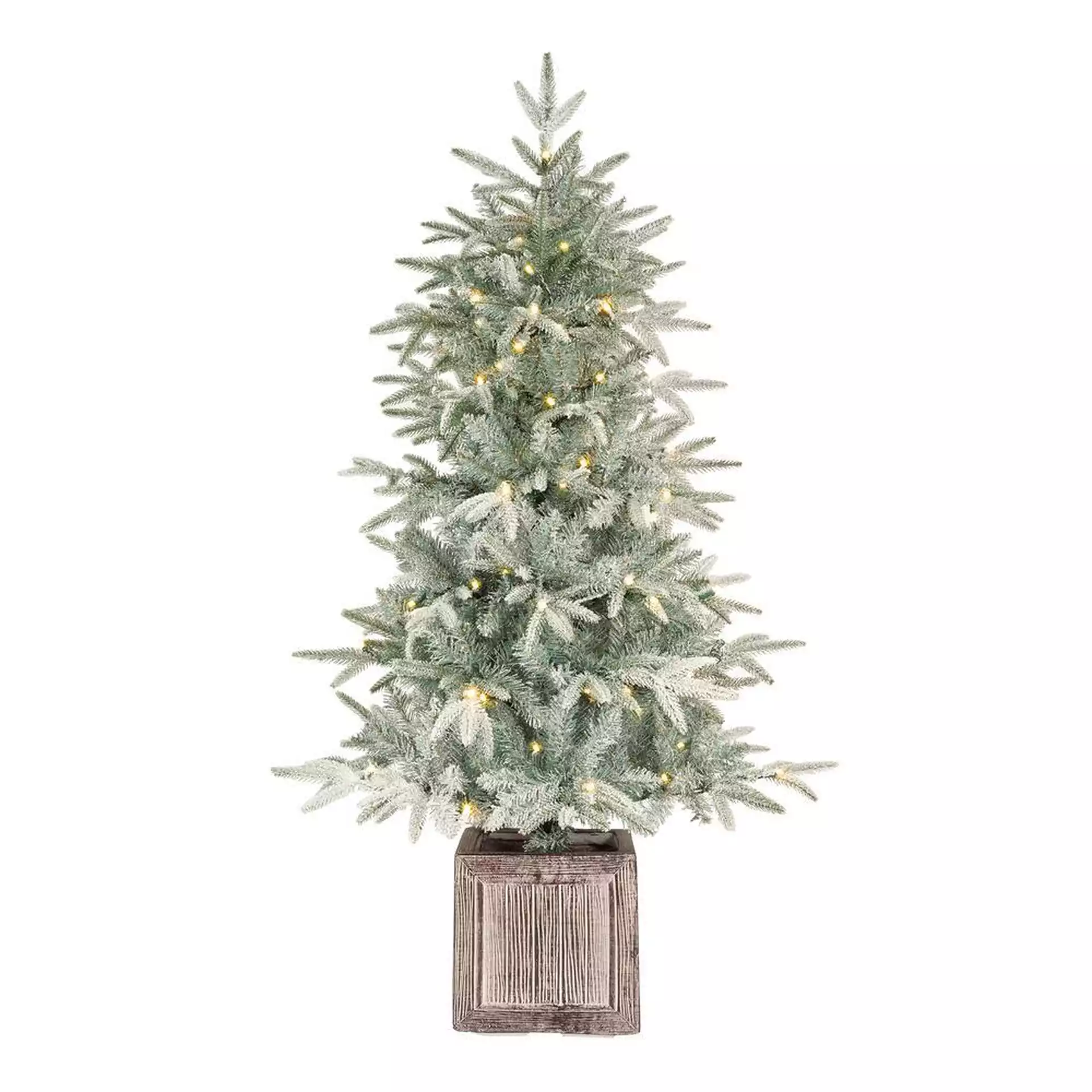 Home Accents Holiday 4.5 ft Pre-Lit Potted Artificial Christmas Tree with 100 White Lights