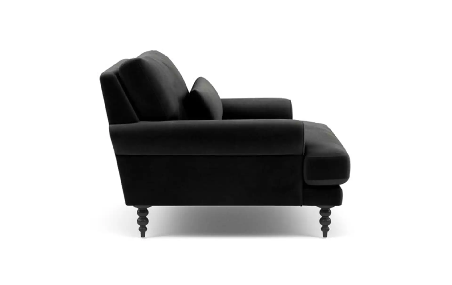 Maxwell Accent Chair with Black Ebony Fabric and Matte Black legs