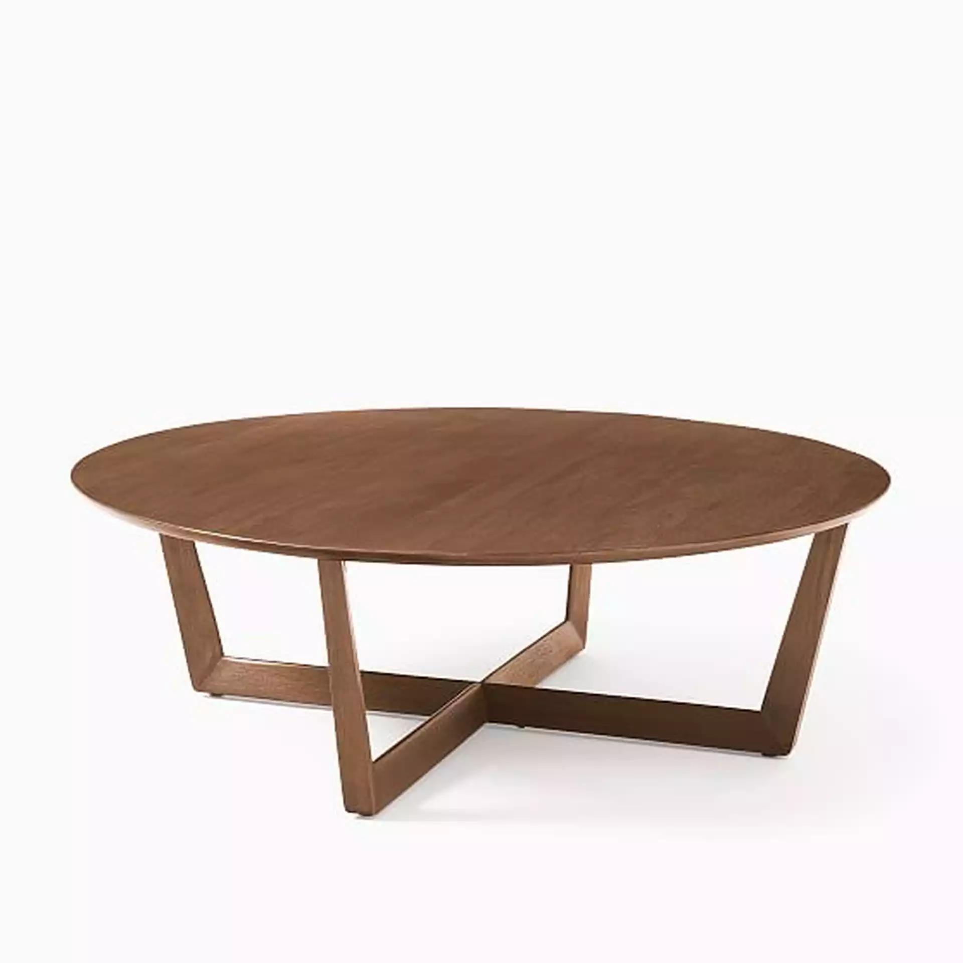 46" D. WE Stowe Collection Round Coffee Table, Cool Walnut