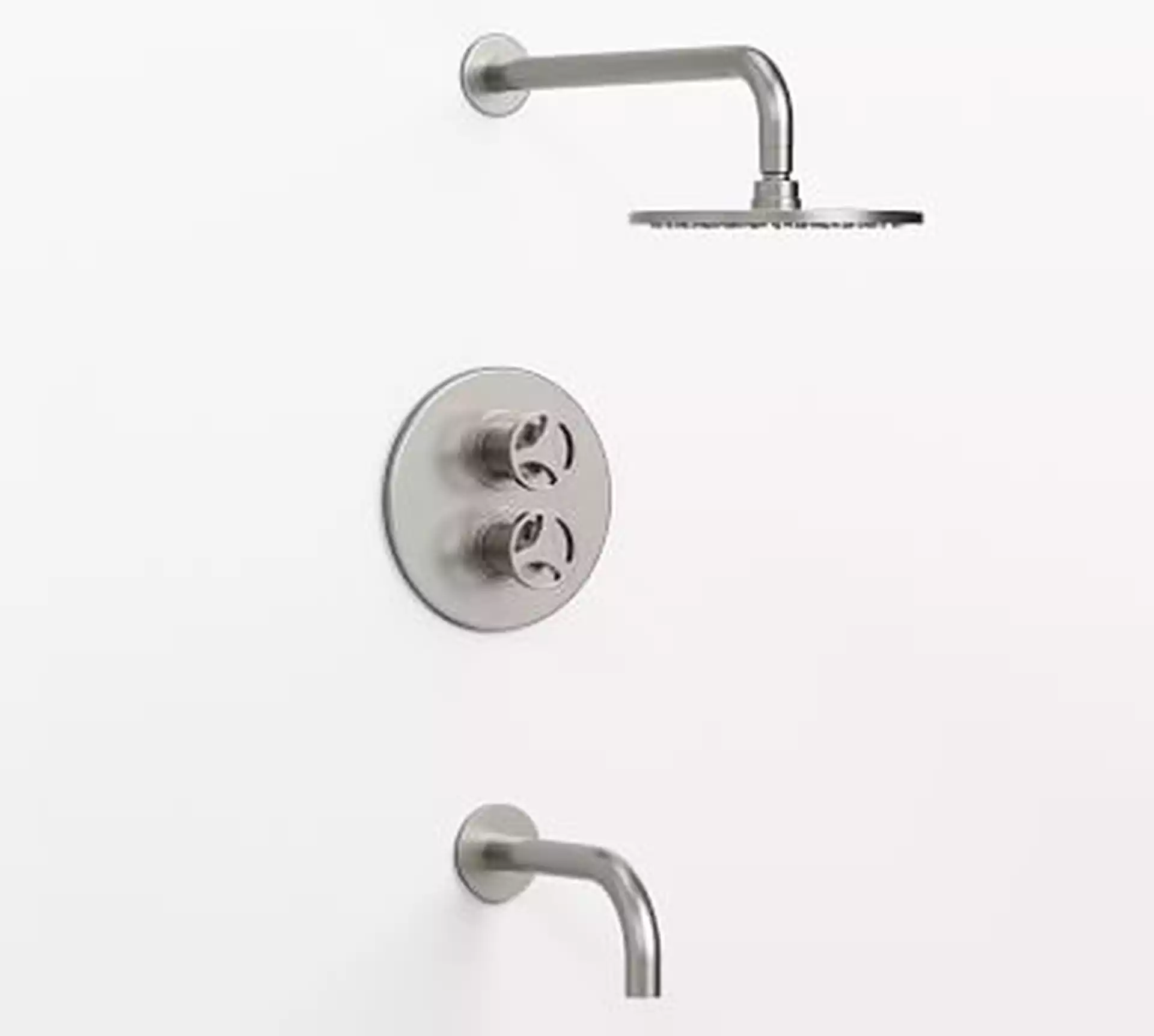 Tilden Thermostatic Cross-Handle Bathtub &amp; Shower Faucet Set, Polished Chrome