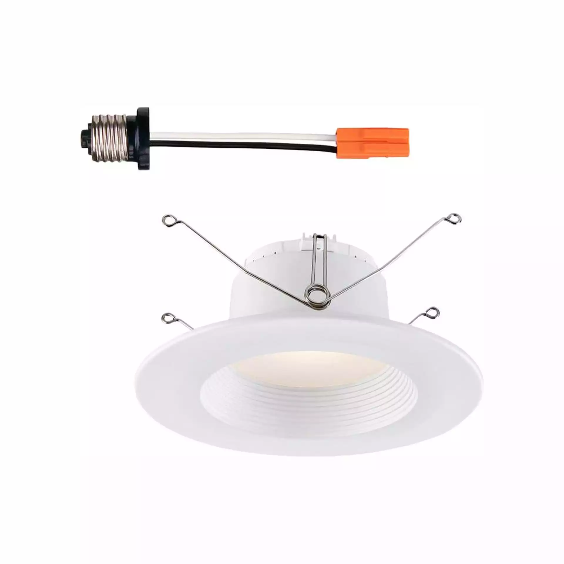 EnviroLite 5 in./6 in. 3500K Cool White Integrated LED Recessed CEC-T20 Baffle Trim in White