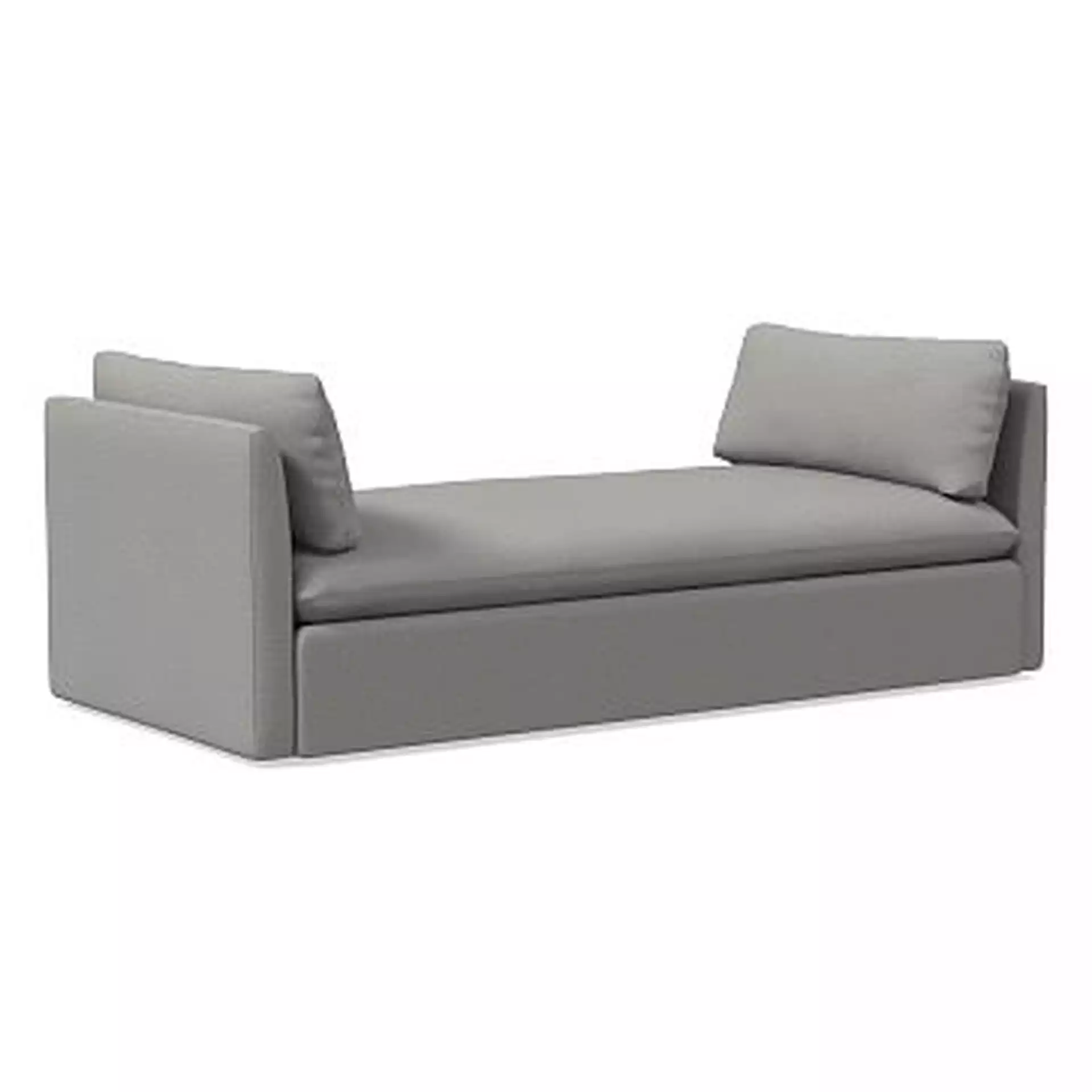 Shelter Daybed, Poly, Twill, Silver, Concealed Support