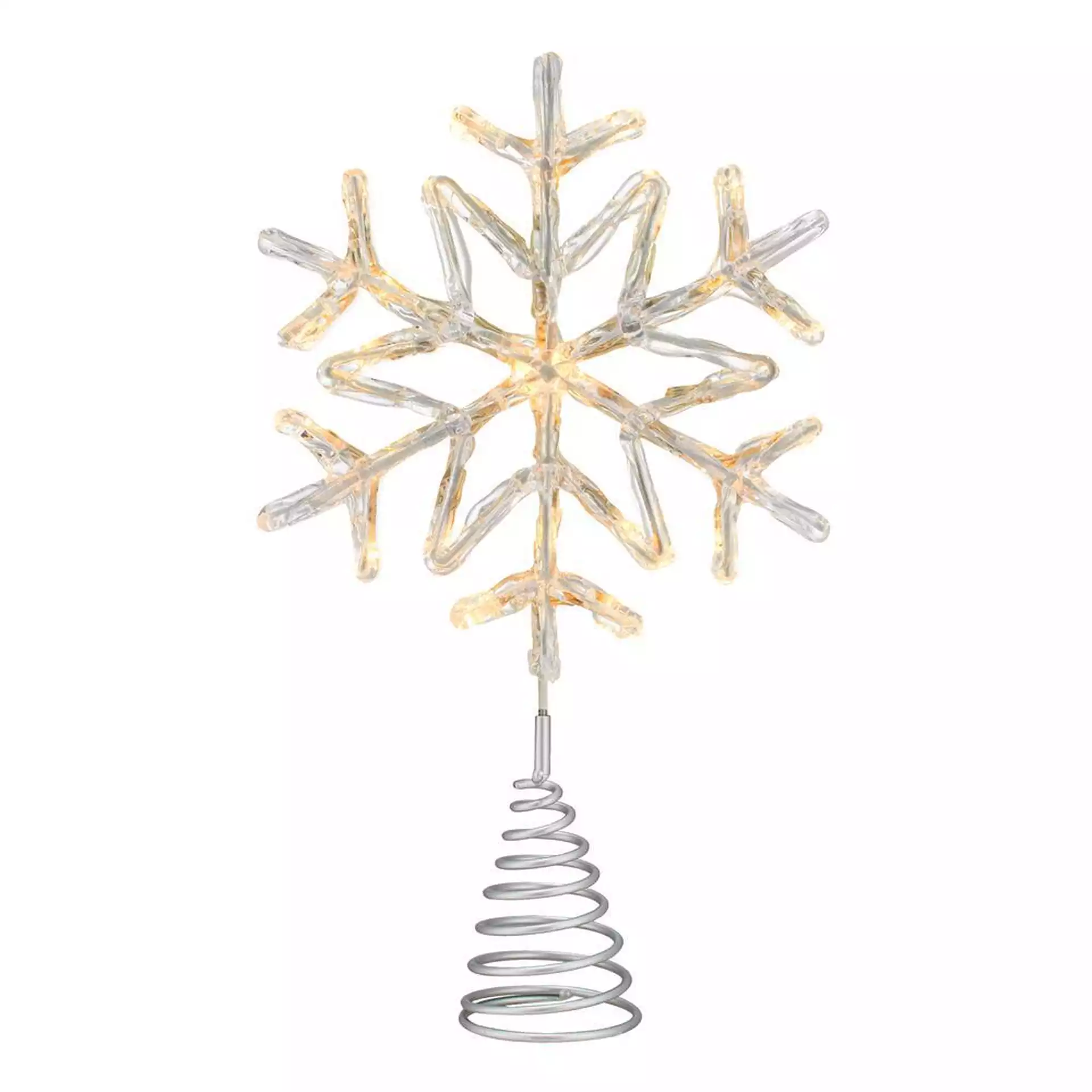 Phillips 14.5 in. 3 Function Bi-Color LED Acrylic Snowflake Christmas Tree Topper