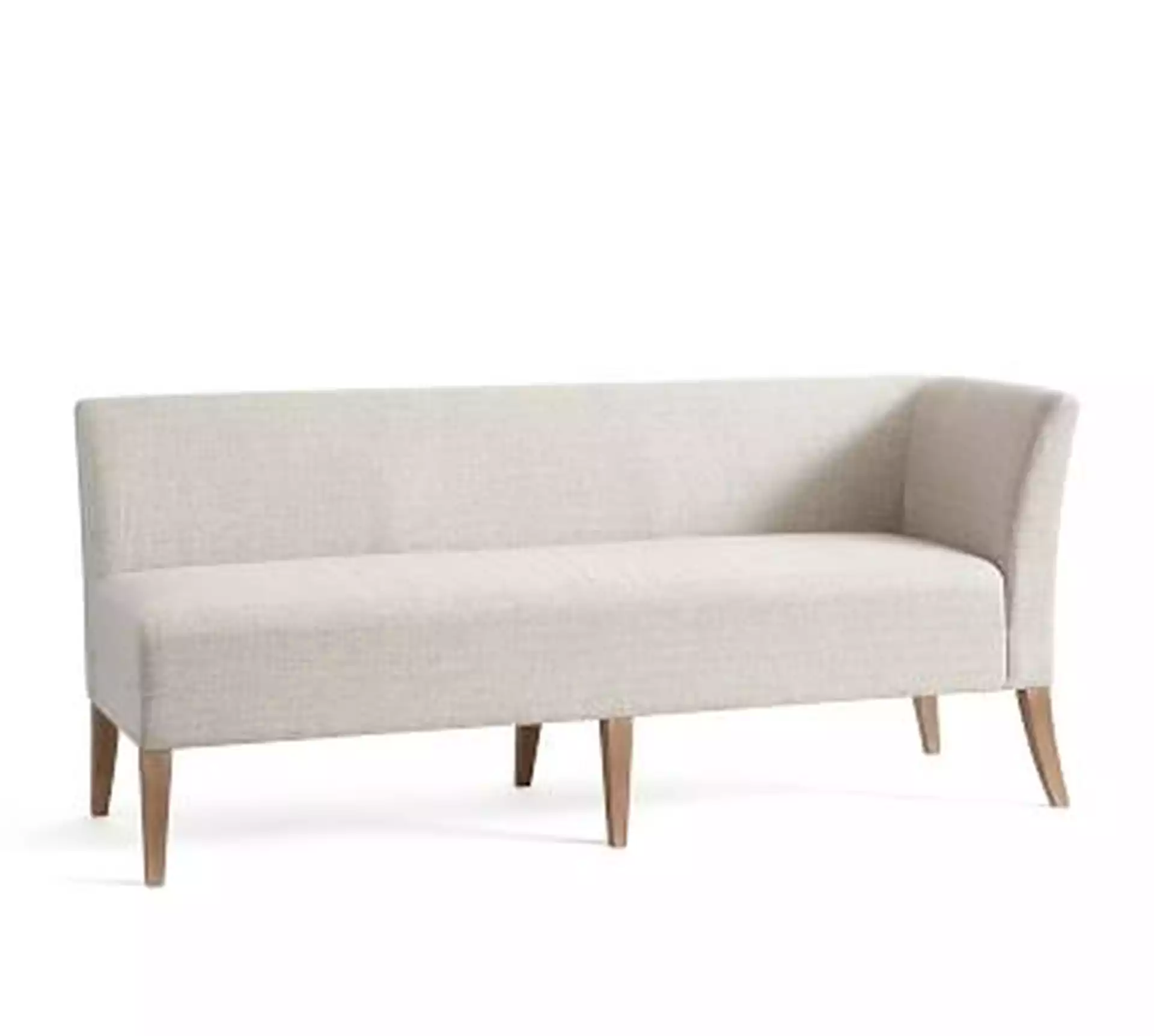 Modular Upholstered Banquette Set, Gray Wash Leg, Brushed Crossweave Charcoal