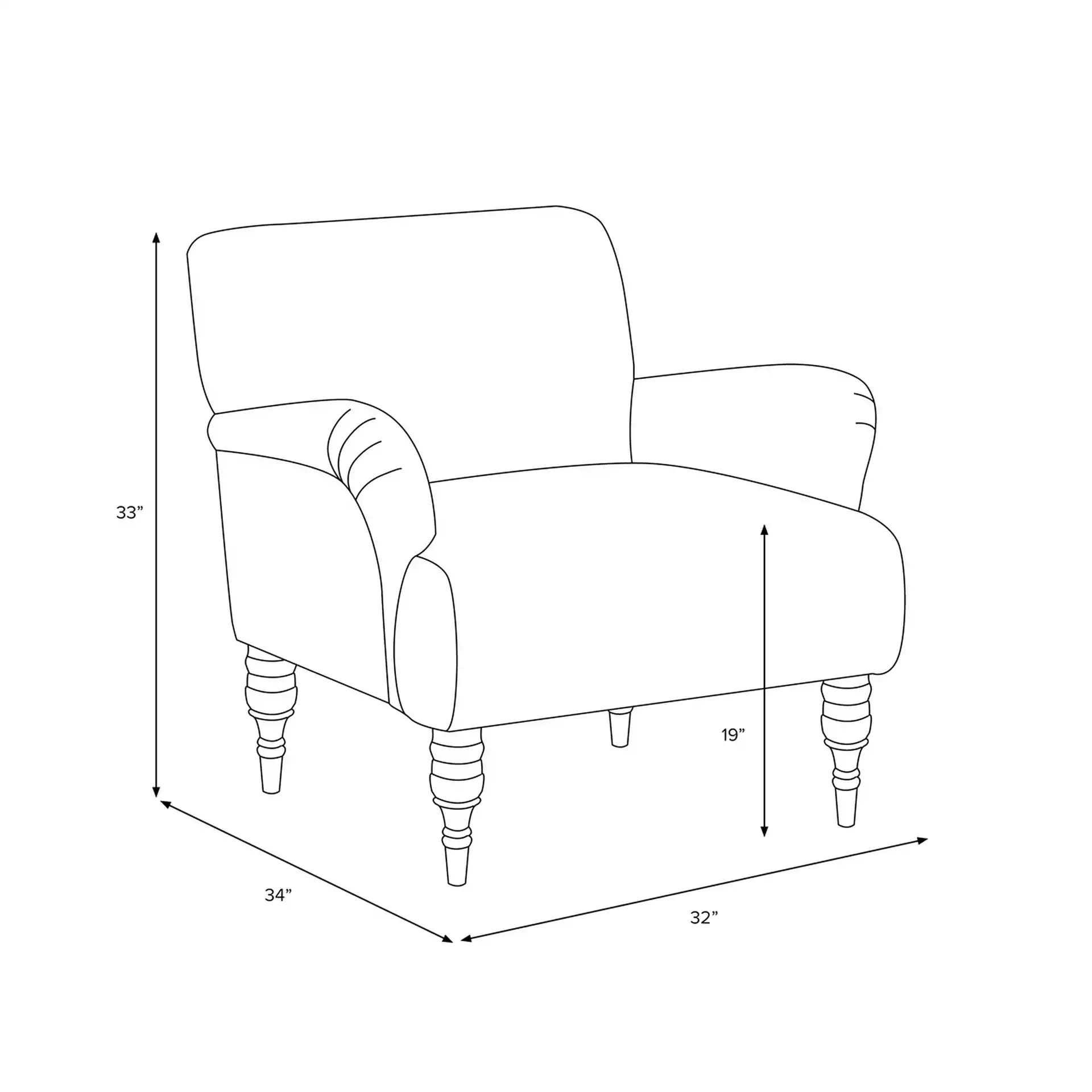 Norwood Chair, Klein Azure